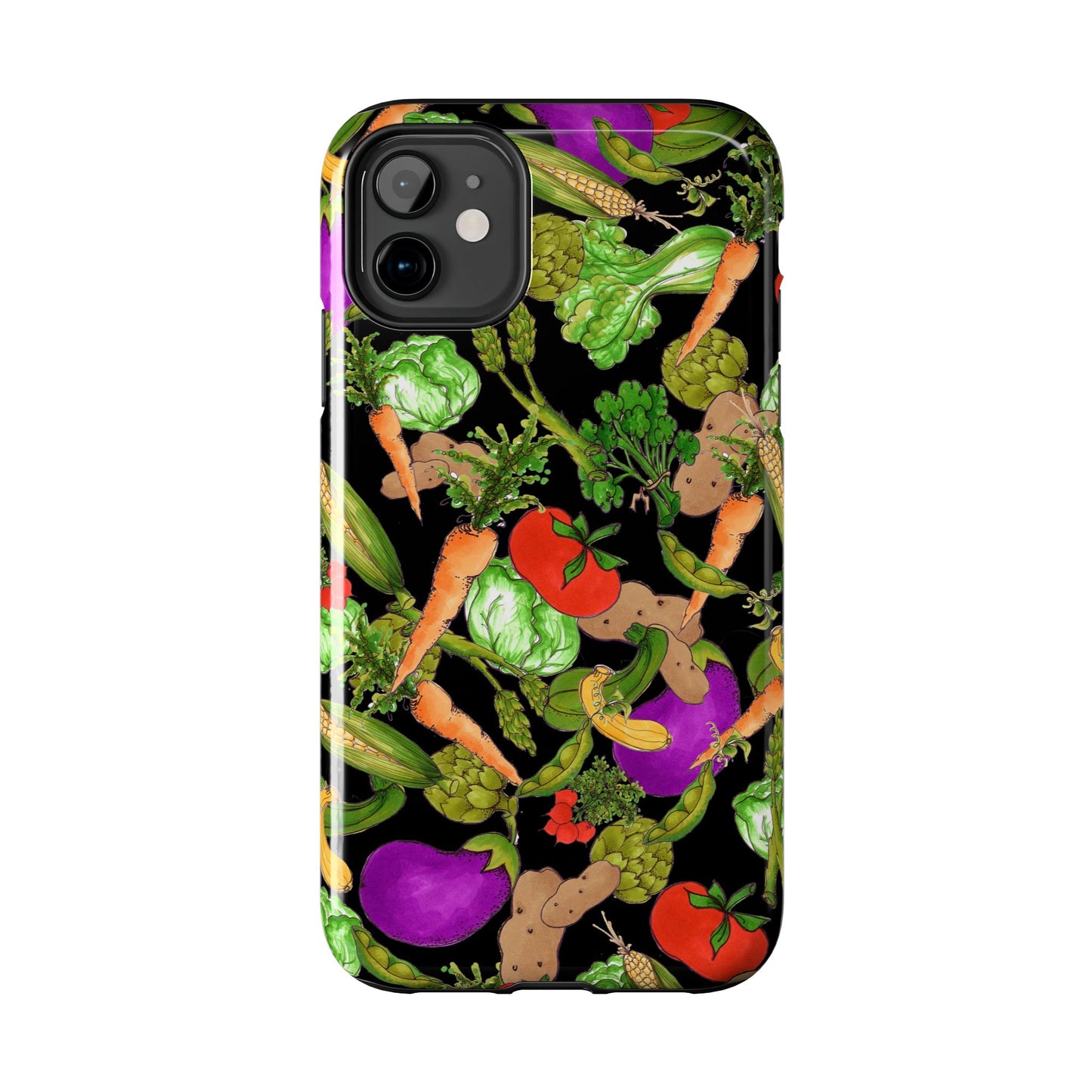 Veggie Jungle Black Phone Case