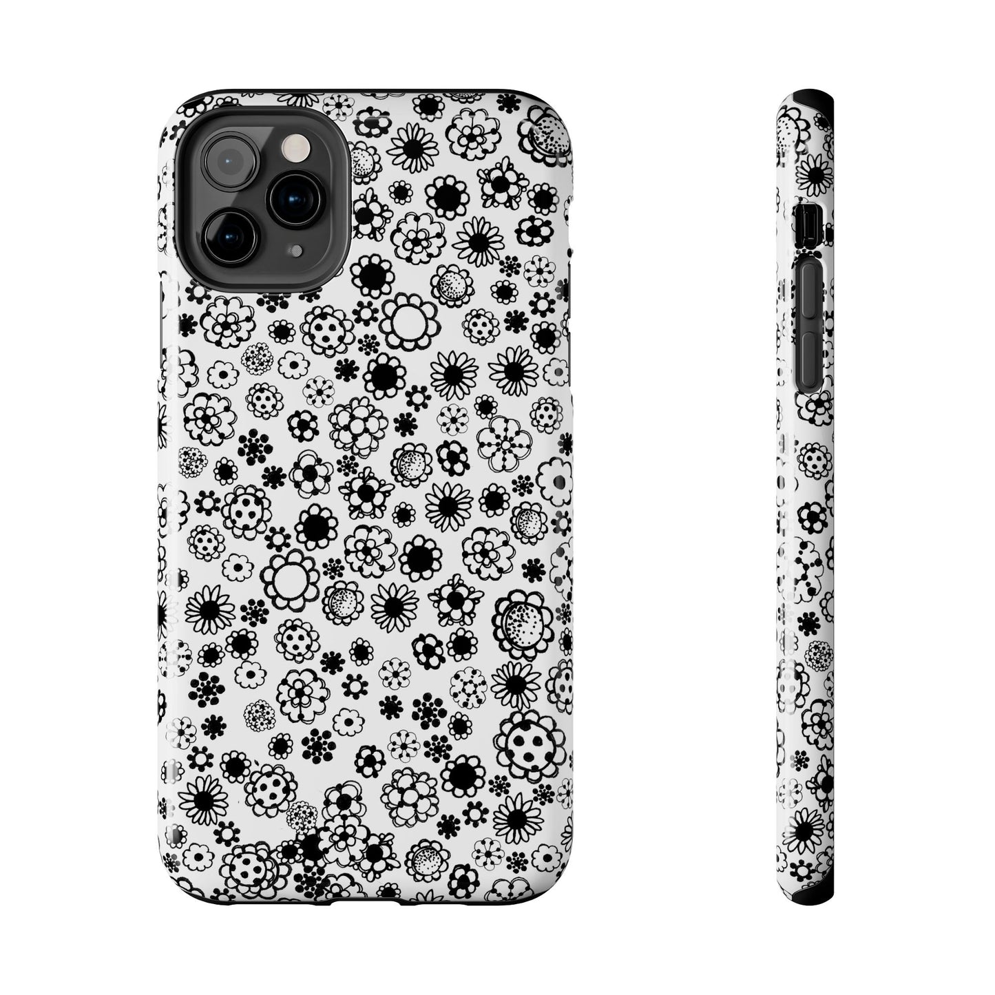 Posie Dots White / Black Phone Case