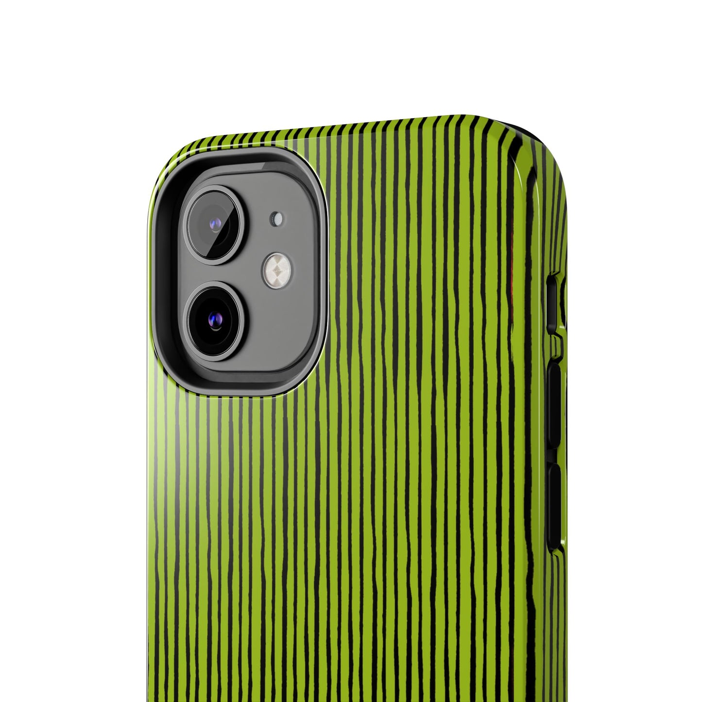 Quirky Pin Stripe Green / Black Phone Case