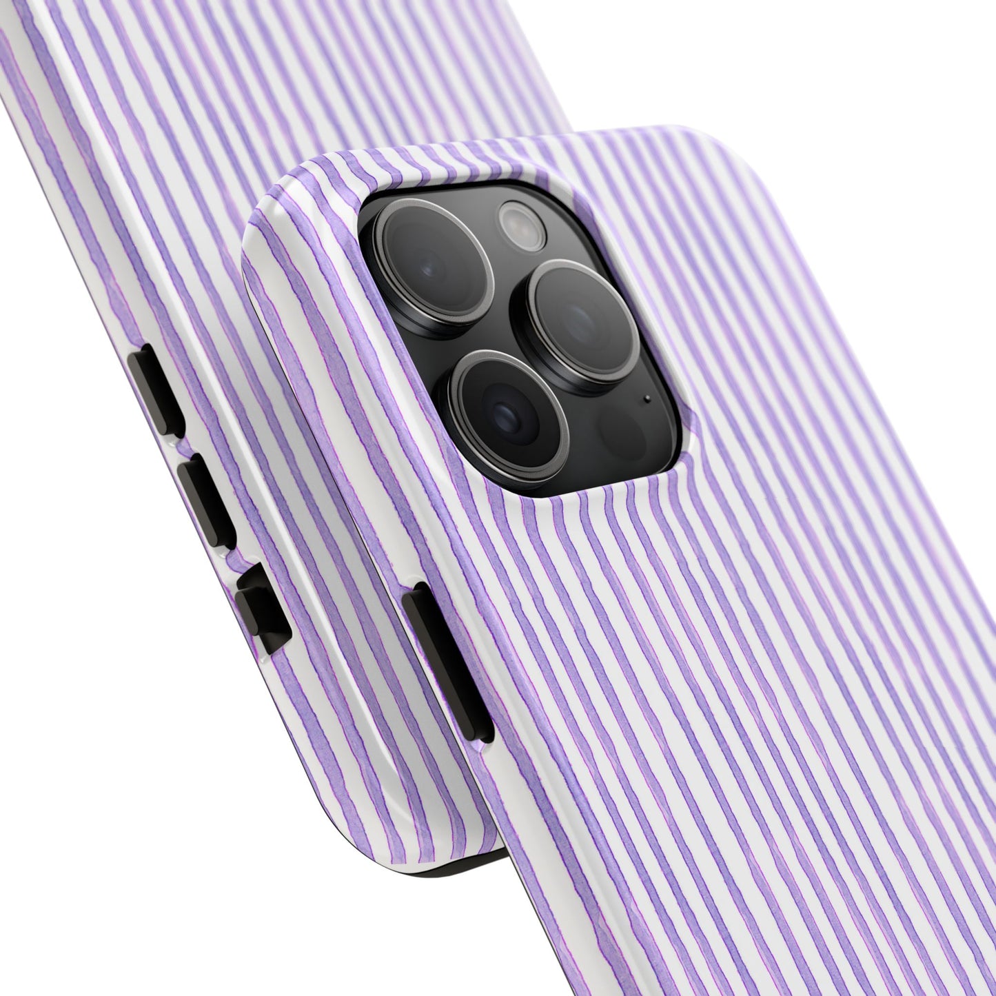 Candy Stripe White / Lilac Phone Case