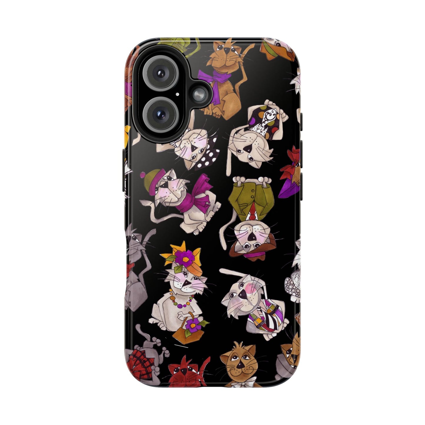 Spice Cats Tossed Black Phone Case