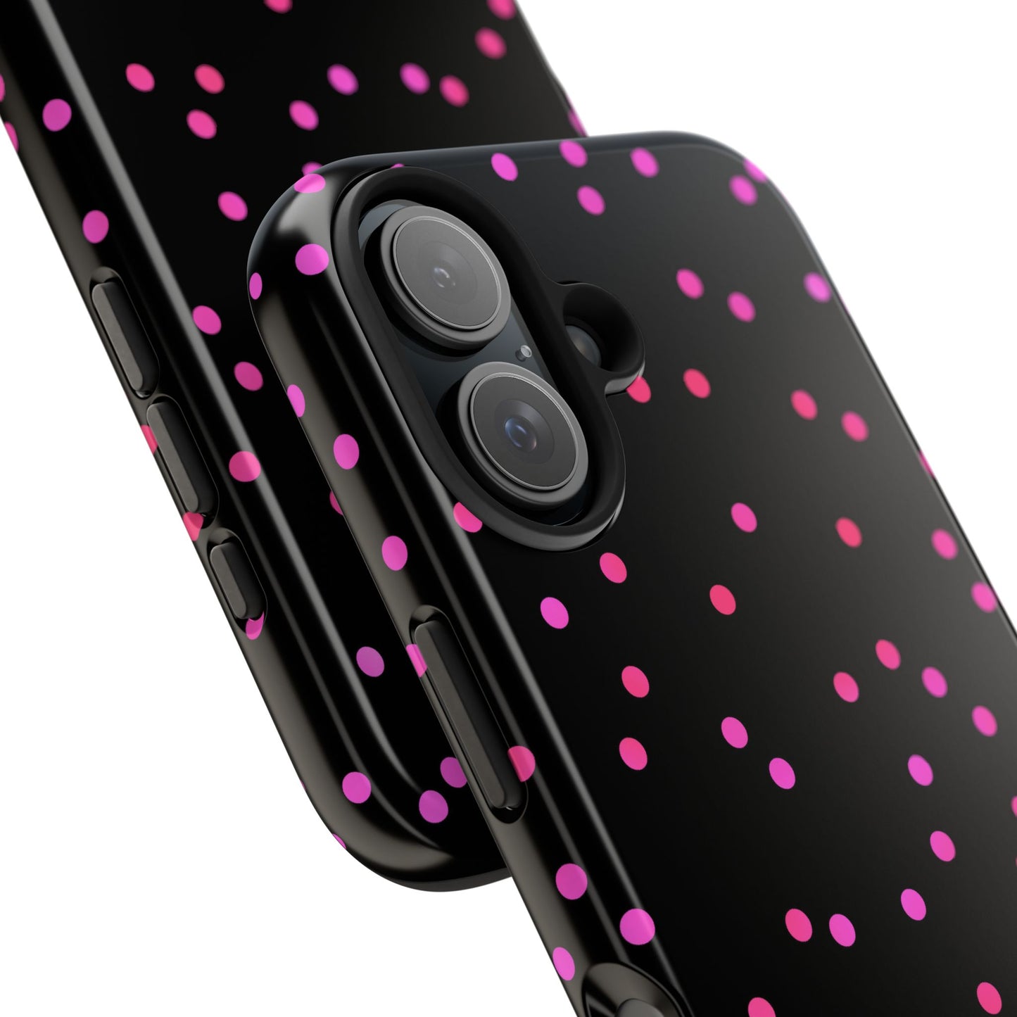 Space Dots Black / Cerise Phone Case