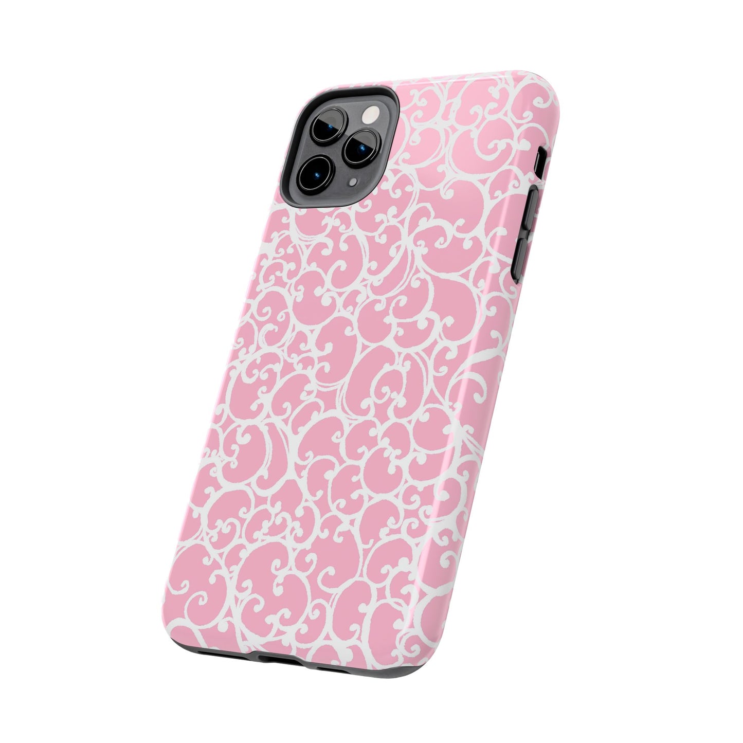 Scrollie Pink / White Phone Case
