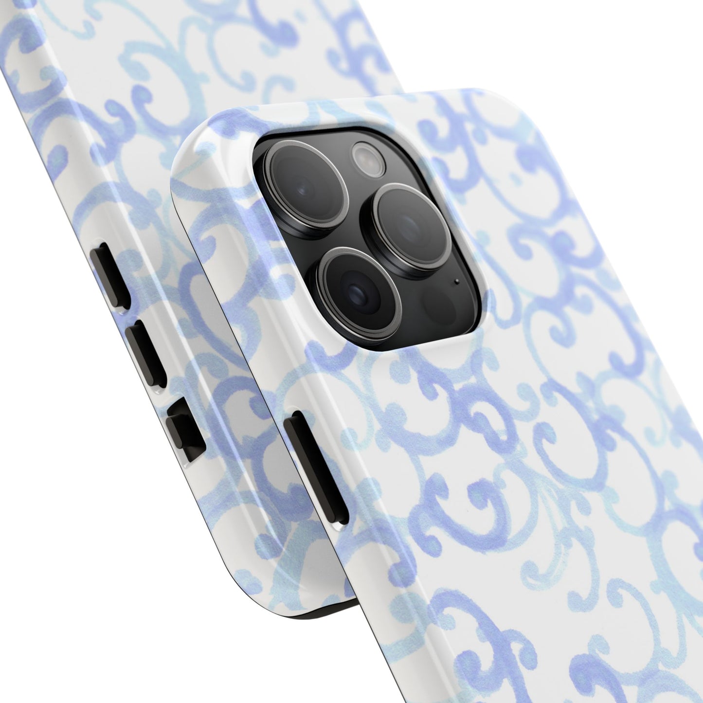 Scrollie White / Blue Phone Case