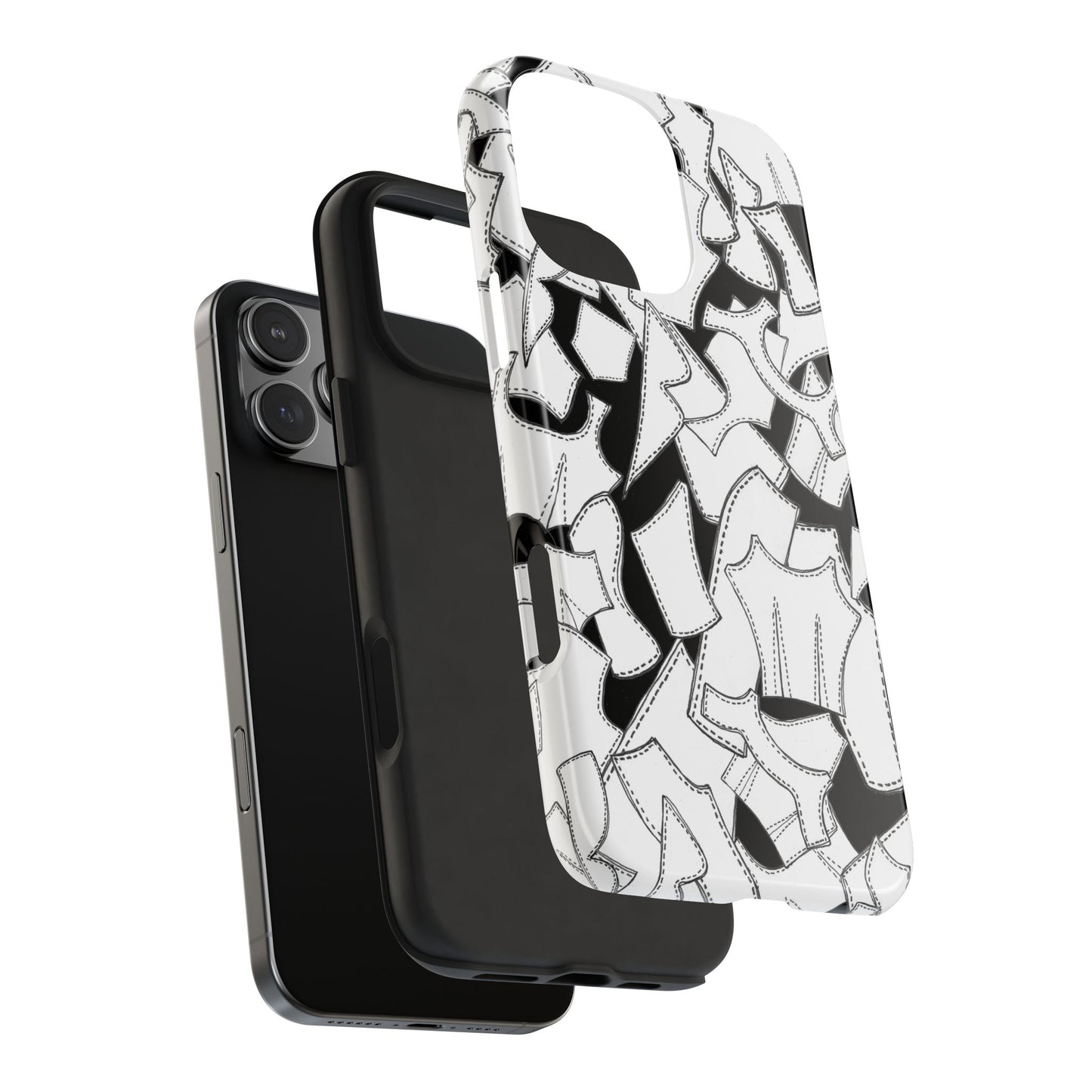 Pattern Pieces Black Phone Case
