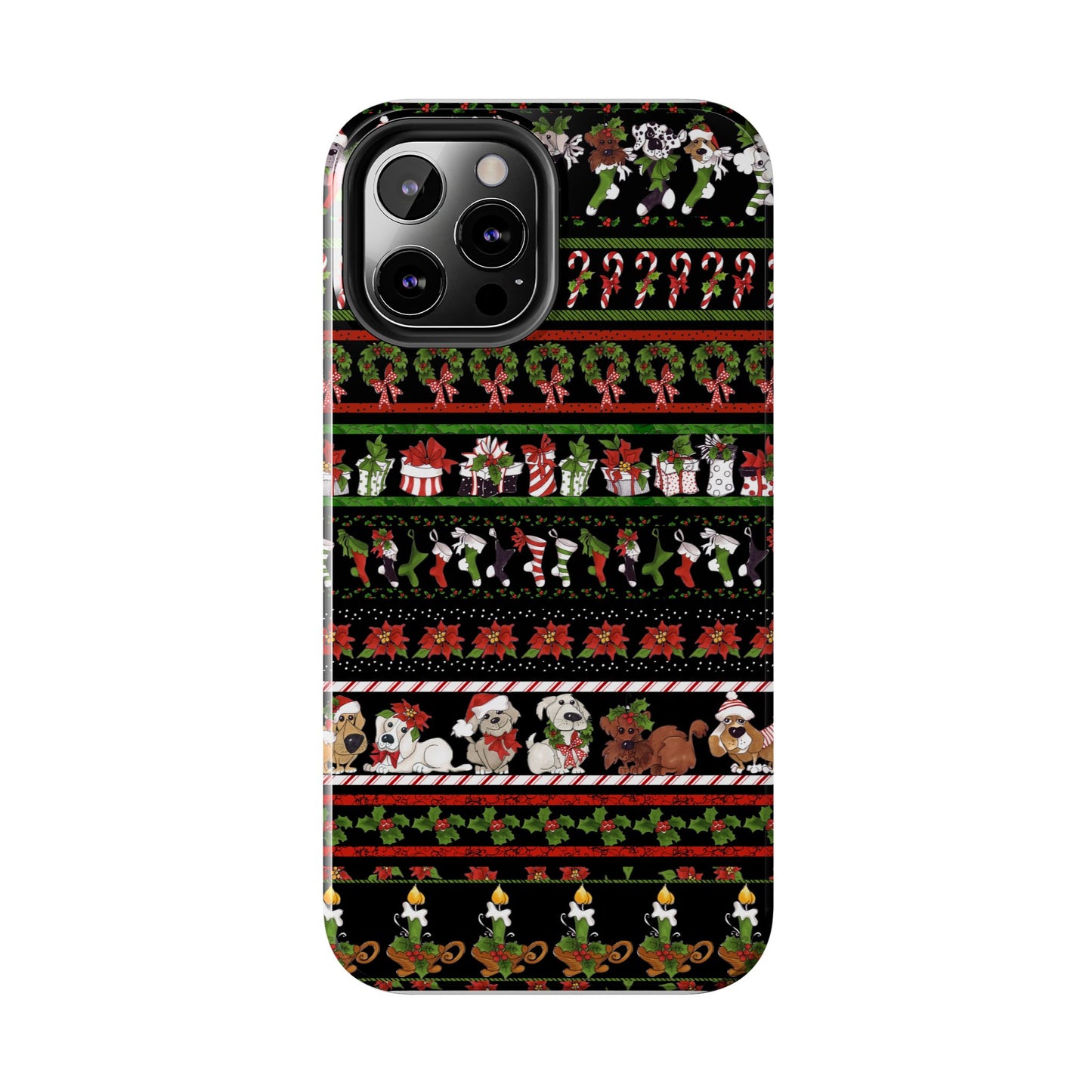 Holiday Borders Black Phone Case