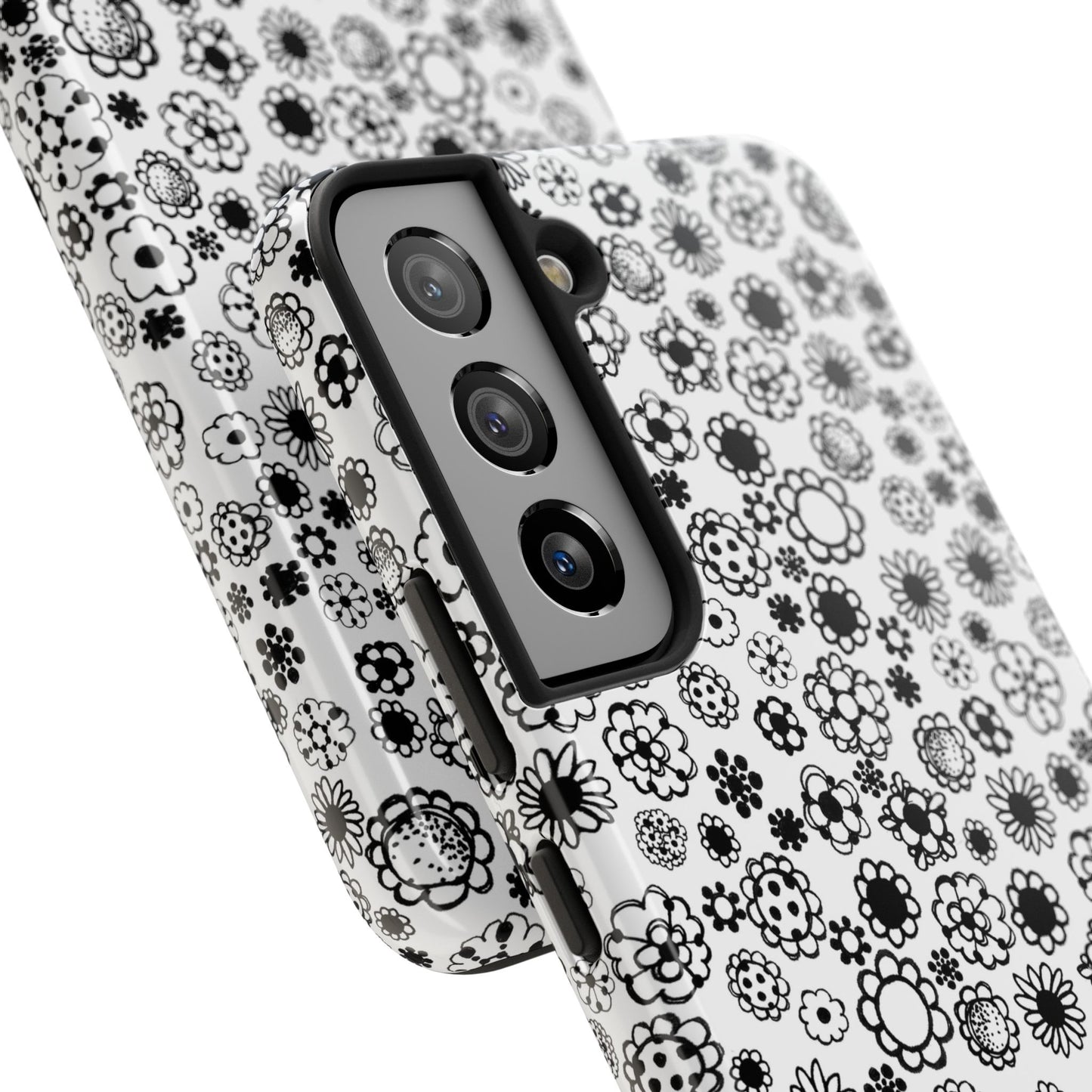 Posie Dots White / Black Phone Case