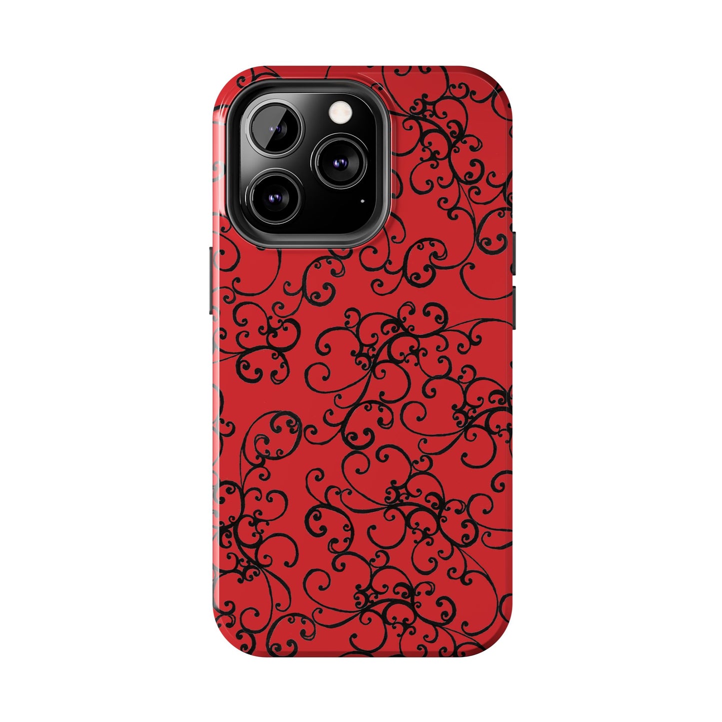 Elegant Scroll Red / Black Phone Case