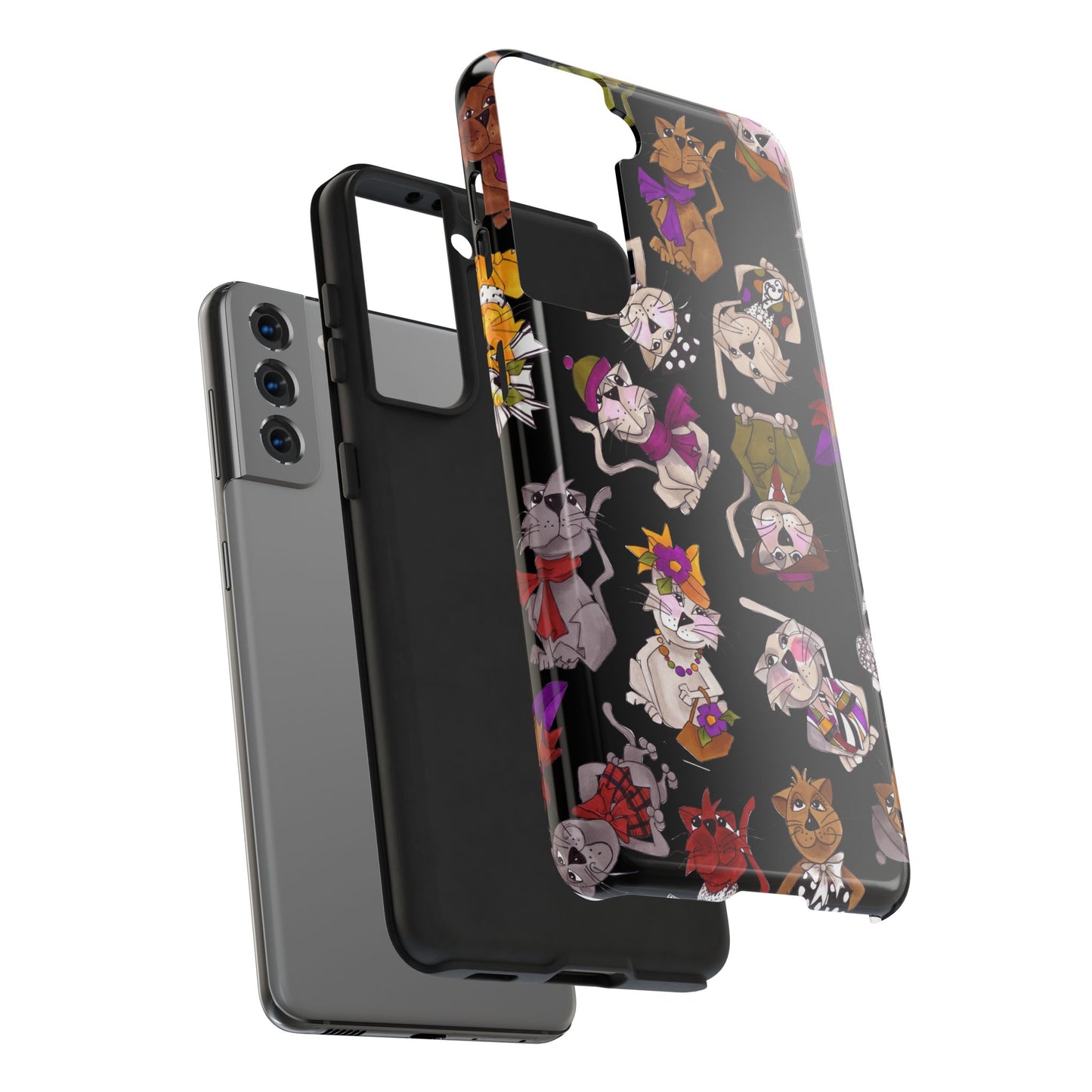 Spice Cats Tossed Black Phone Case