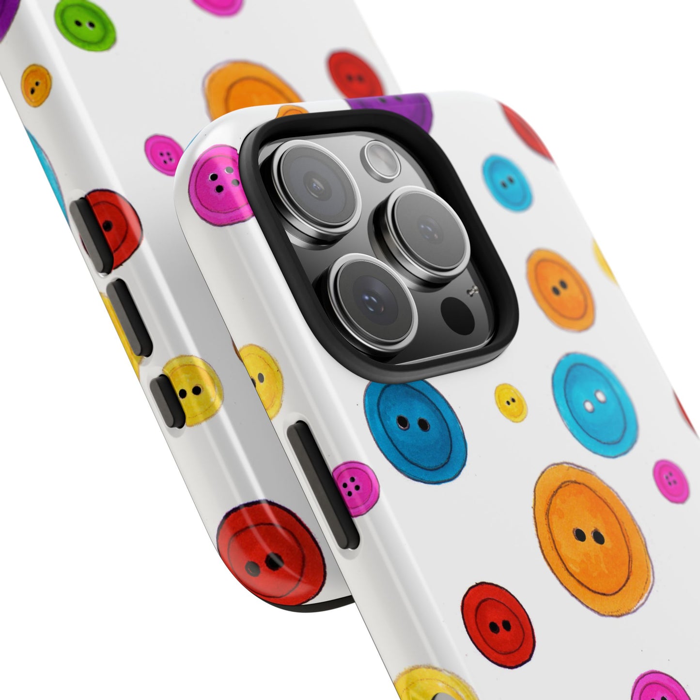 Button Dots White Phone Case