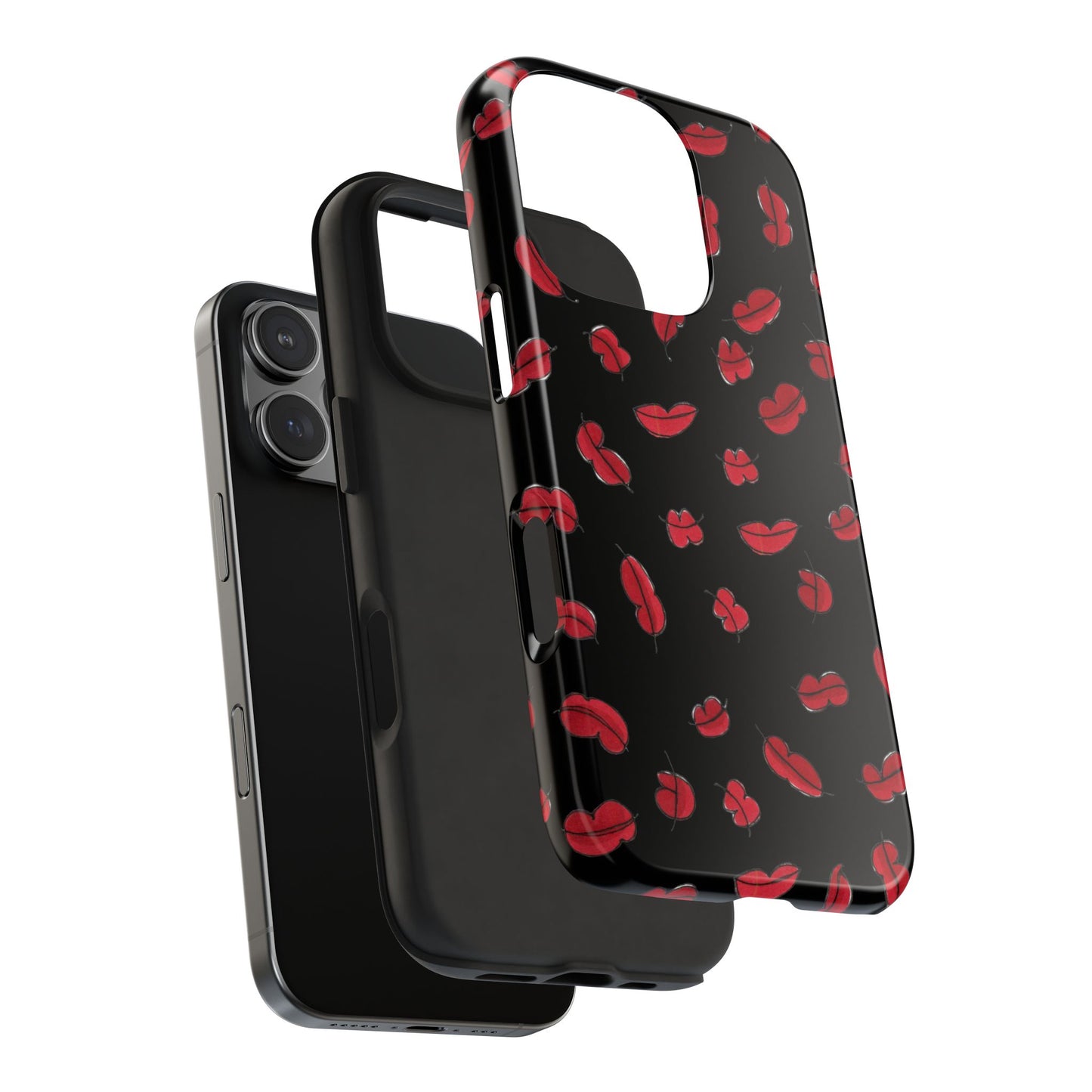 Lotsa Lips Black Phone Case