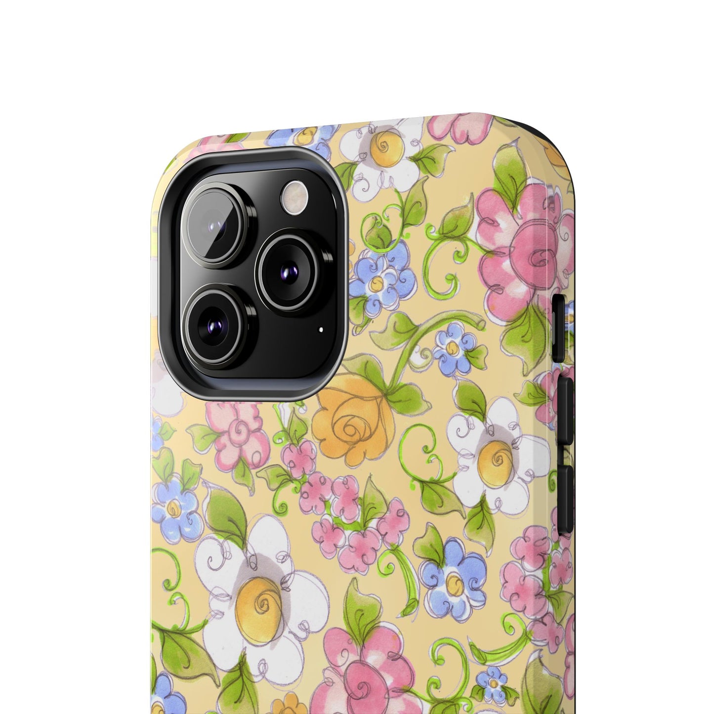 Flower Frolic Yellow Phone Case