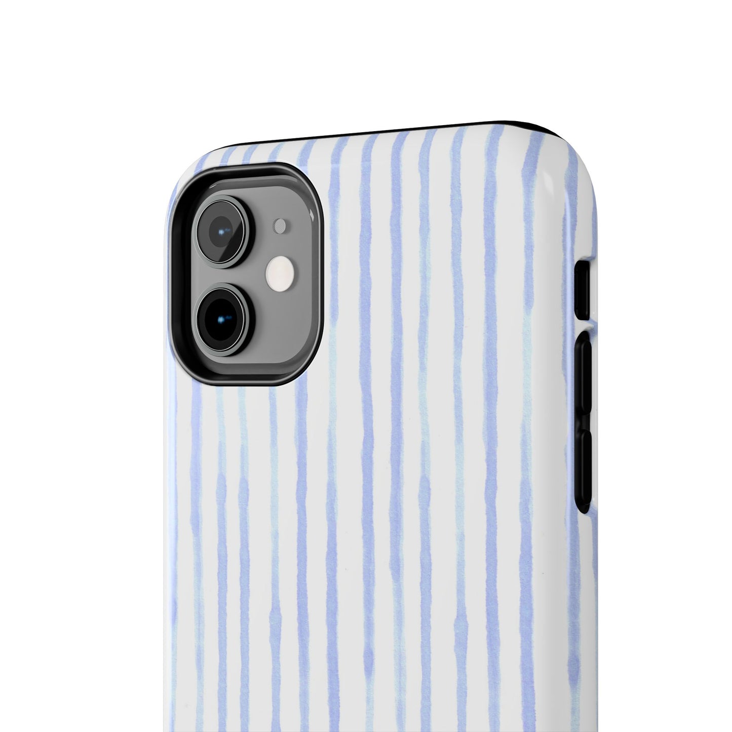 Happy Stripe White / Blue Phone Case
