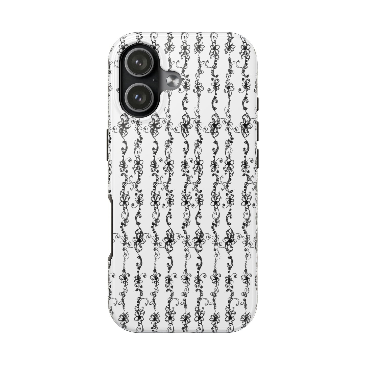 Flower Scroll Stripe Phone Case