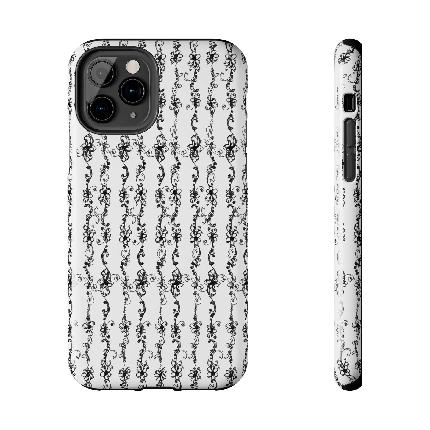 Flower Scroll Stripe Phone Case