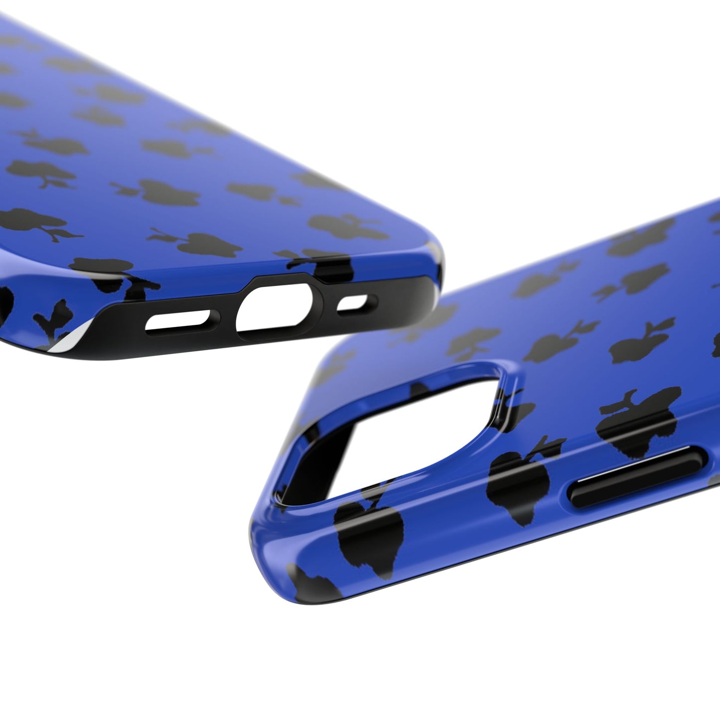 Happy Apples Blue / Black Phone Case