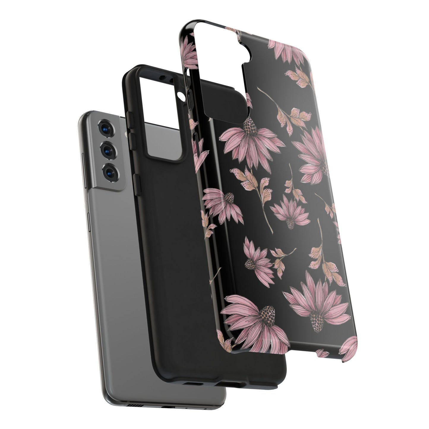 Wild Cone Flowers Black Phone Case