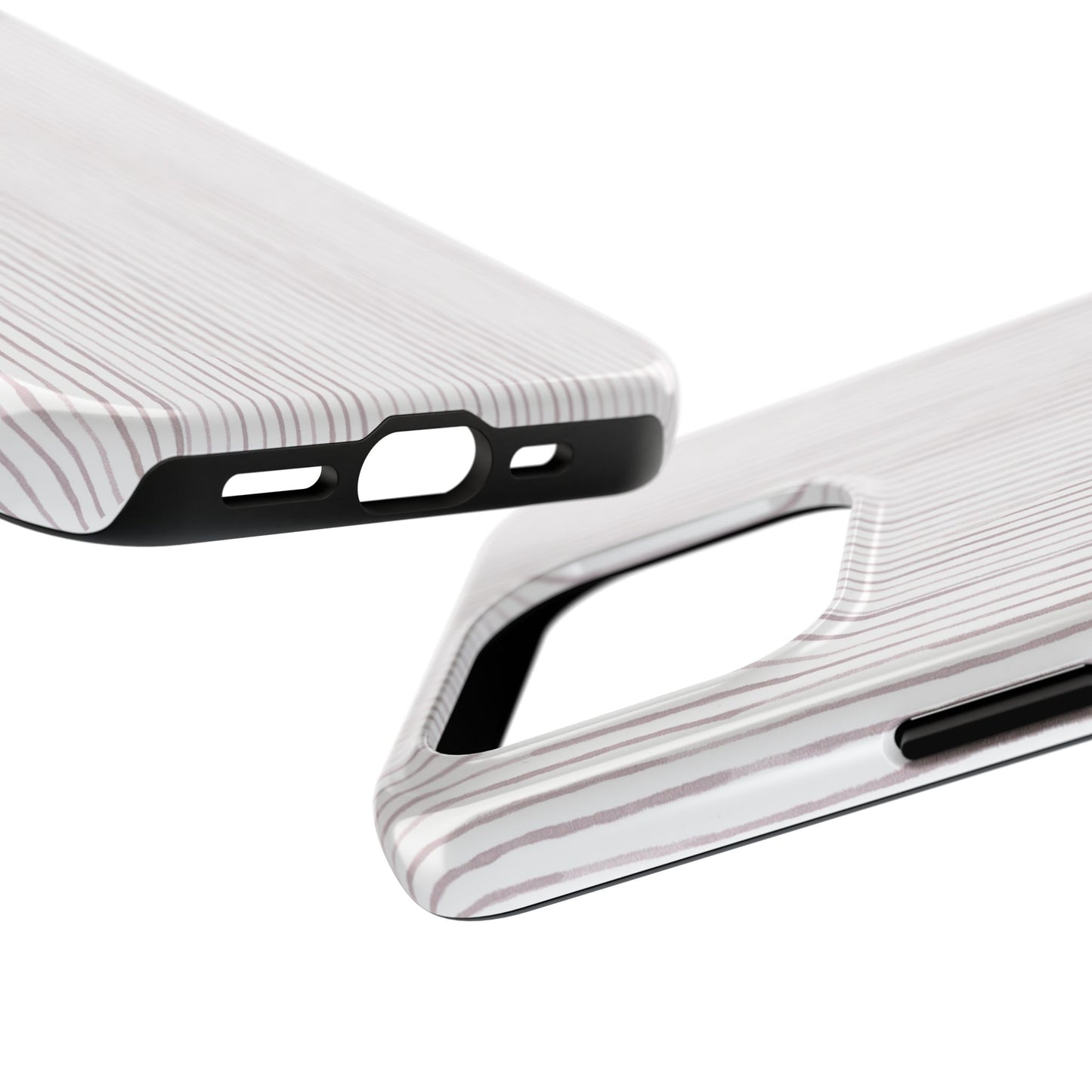 Happy Stripe White / Silver Phone Case