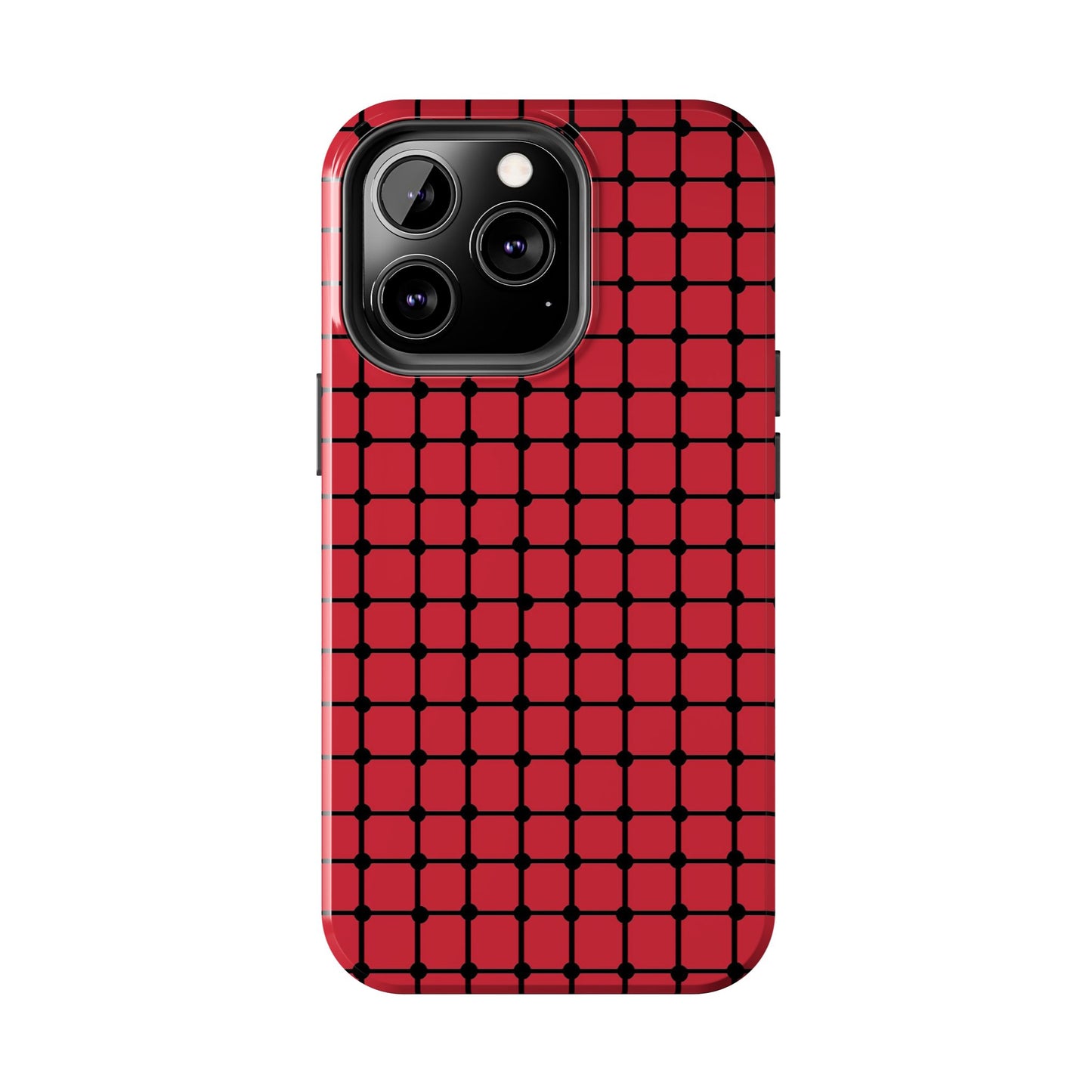 Dot Grid Red / Black Phone Case