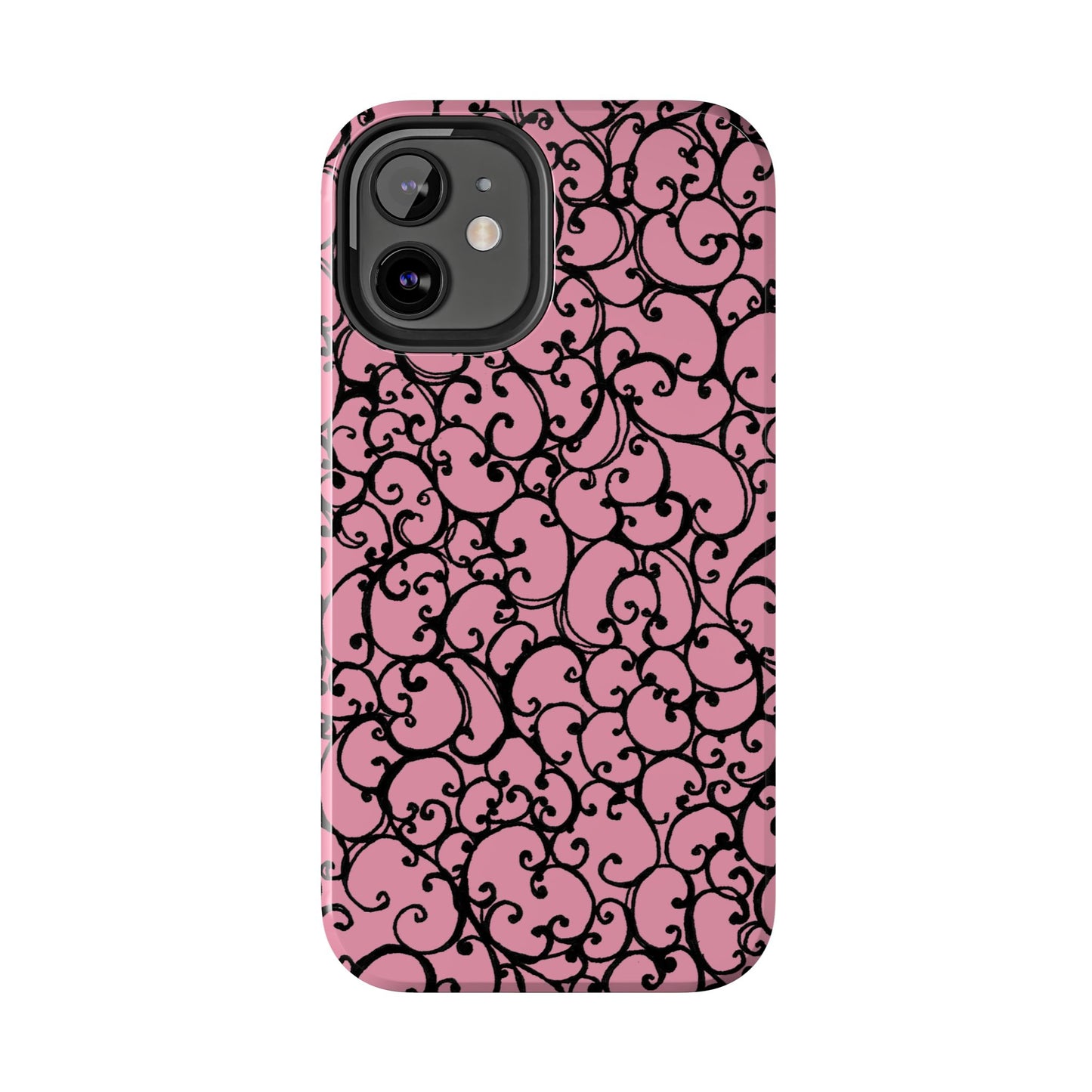 Scrollie Pink / Black Phone Case