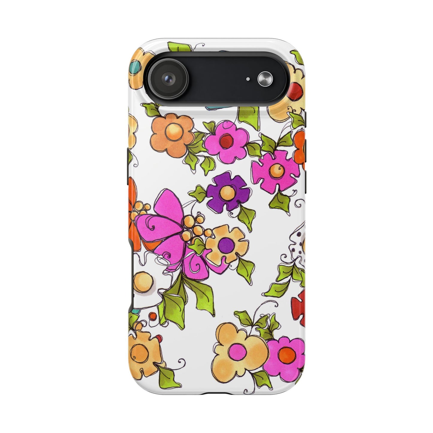 Happy Blooms White Phone Case