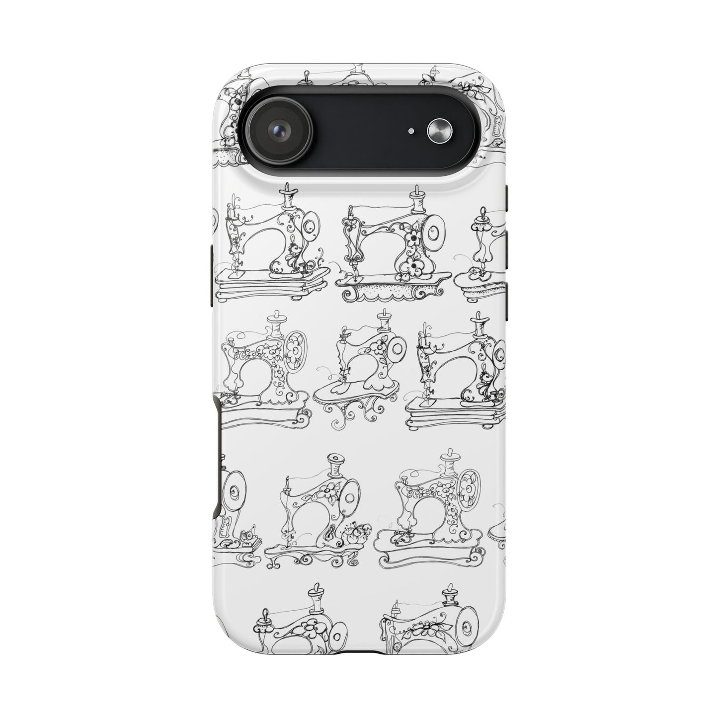 Sew Sew White / Black Phone Case