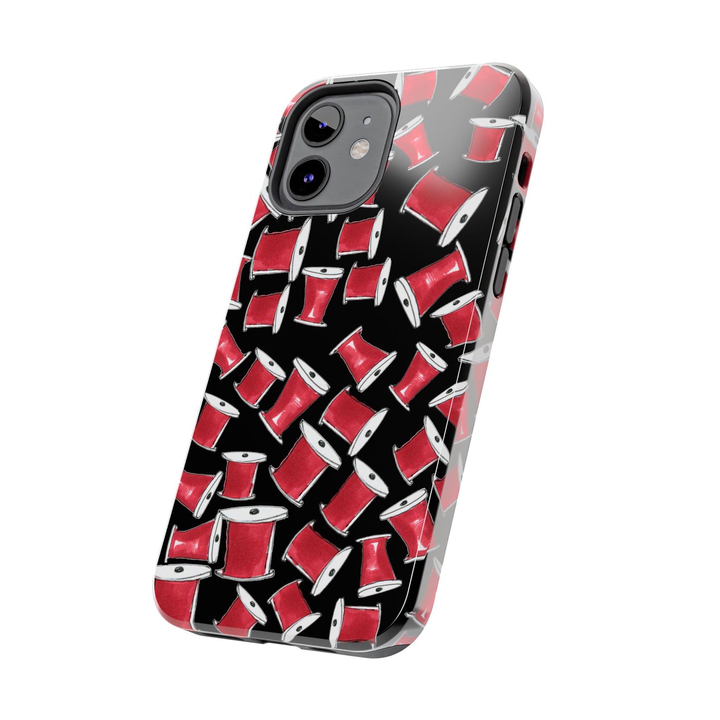 Red Thread Black Phone Case