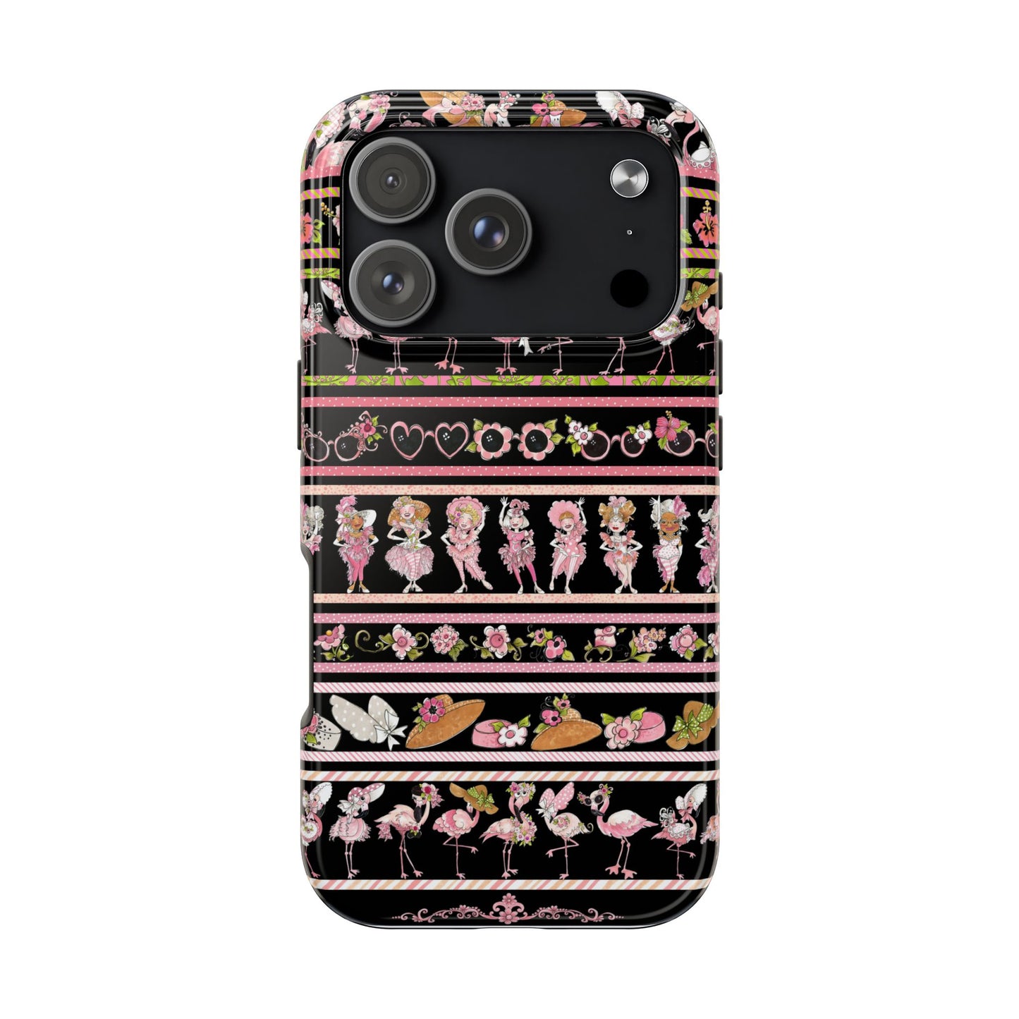 Flam Borders Black Phone Case