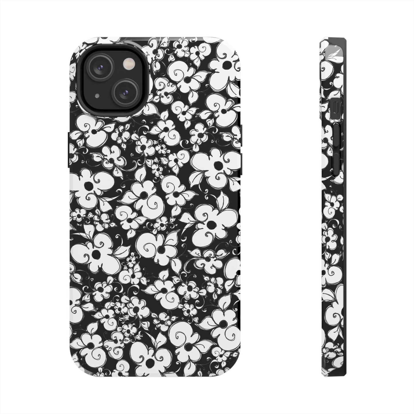 Dog Daisies Black Phone Case