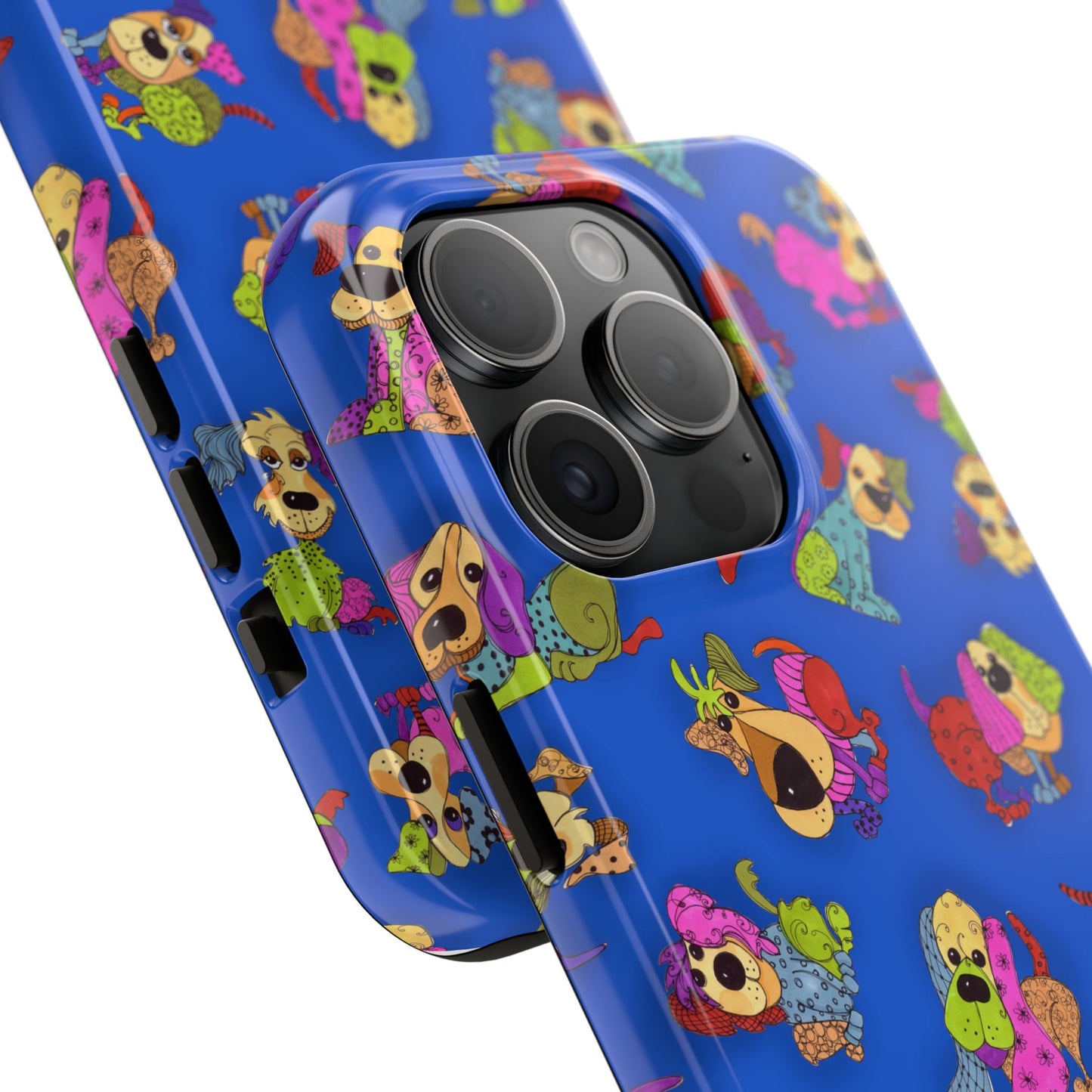 Tossed Happy Dogs Blue Phone Case