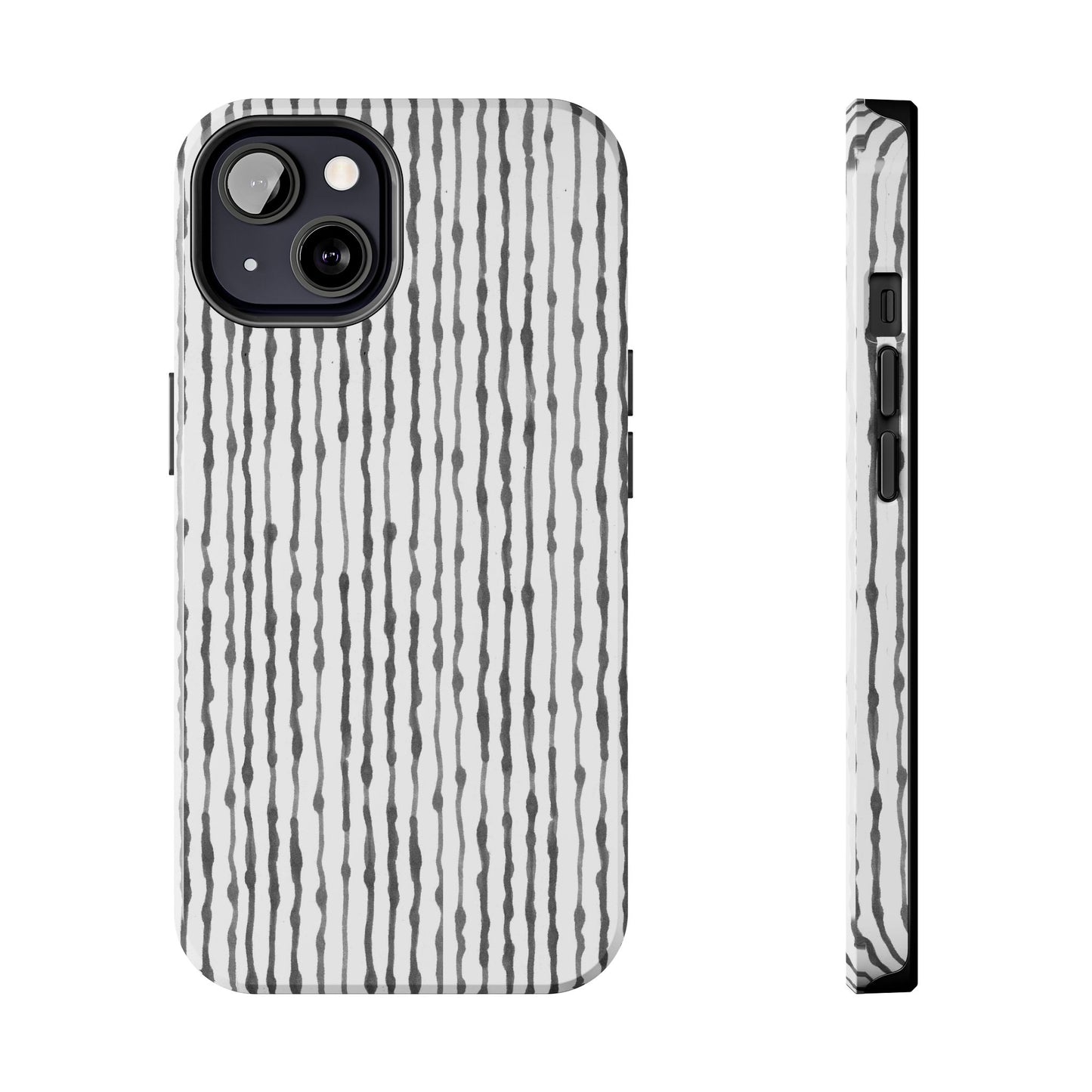 Faux Seersucker White / Charcoal Phone Case