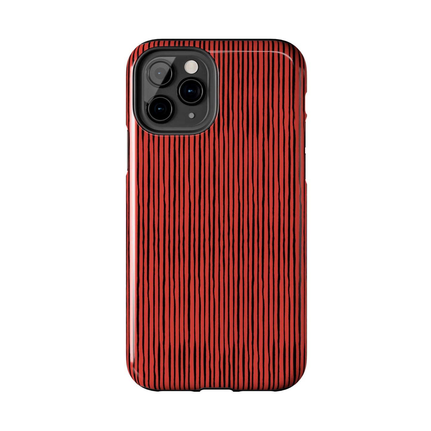 Quirky Pin Stripe Red / Black Phone Case
