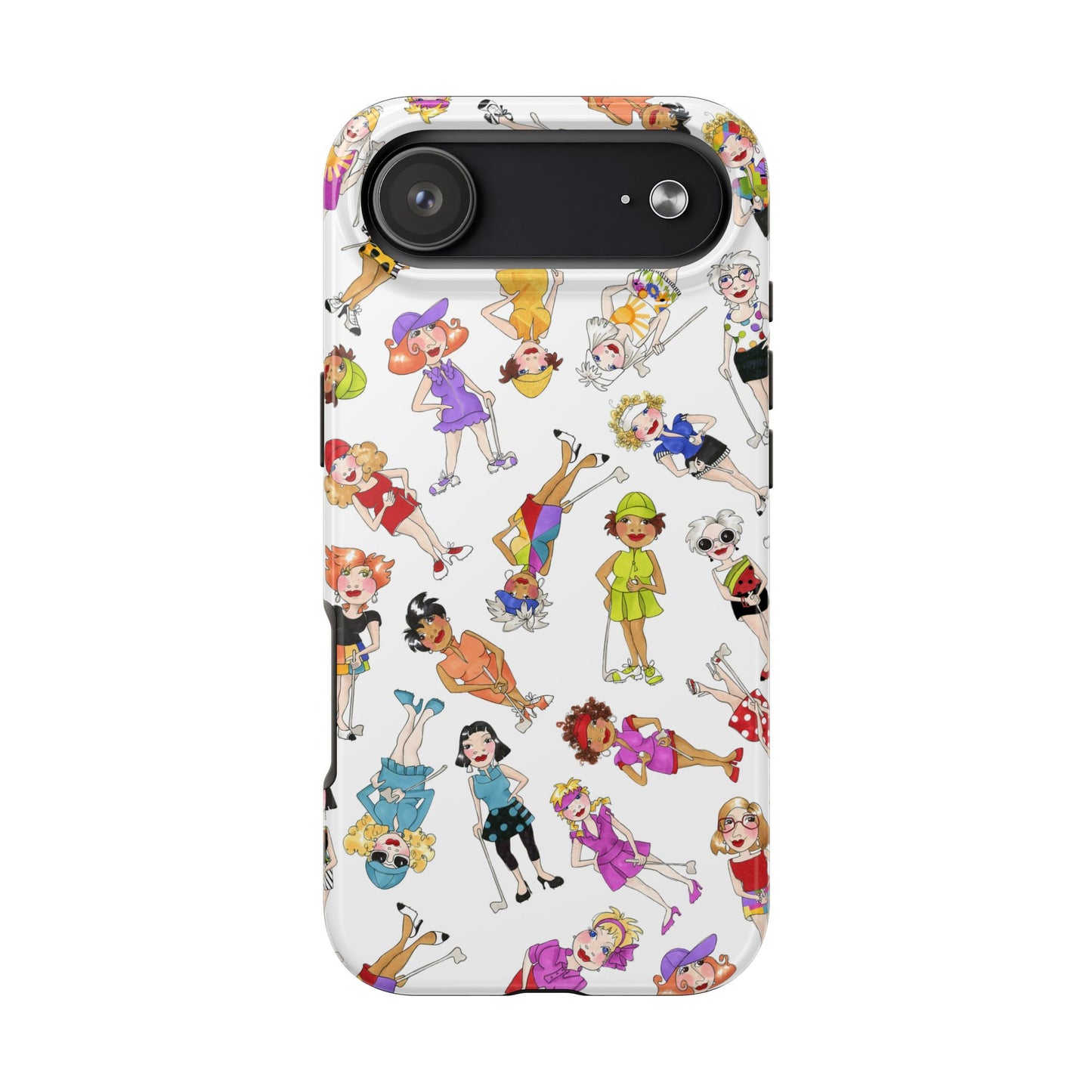 Tossed Golfer Girls White Phone Case