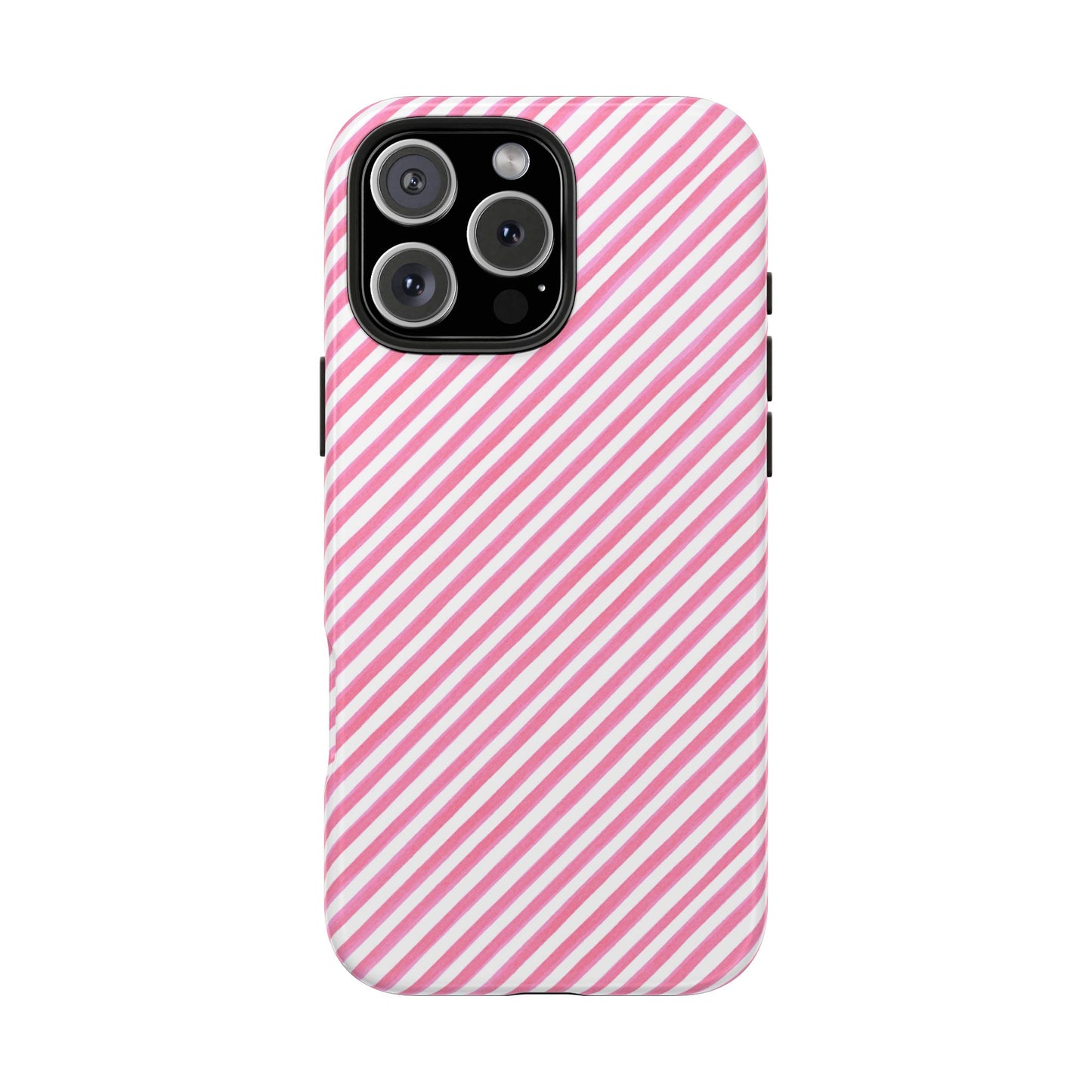 Bias Stripe Pink / White Phone Case