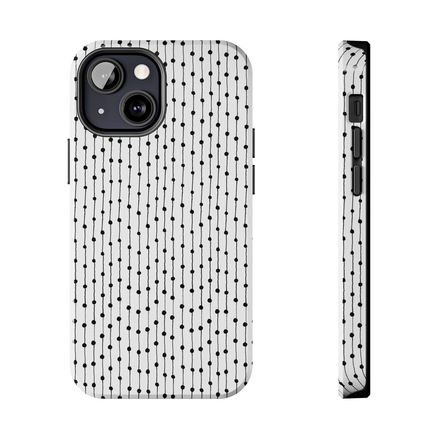 Pin Stripe White / Black Phone Case