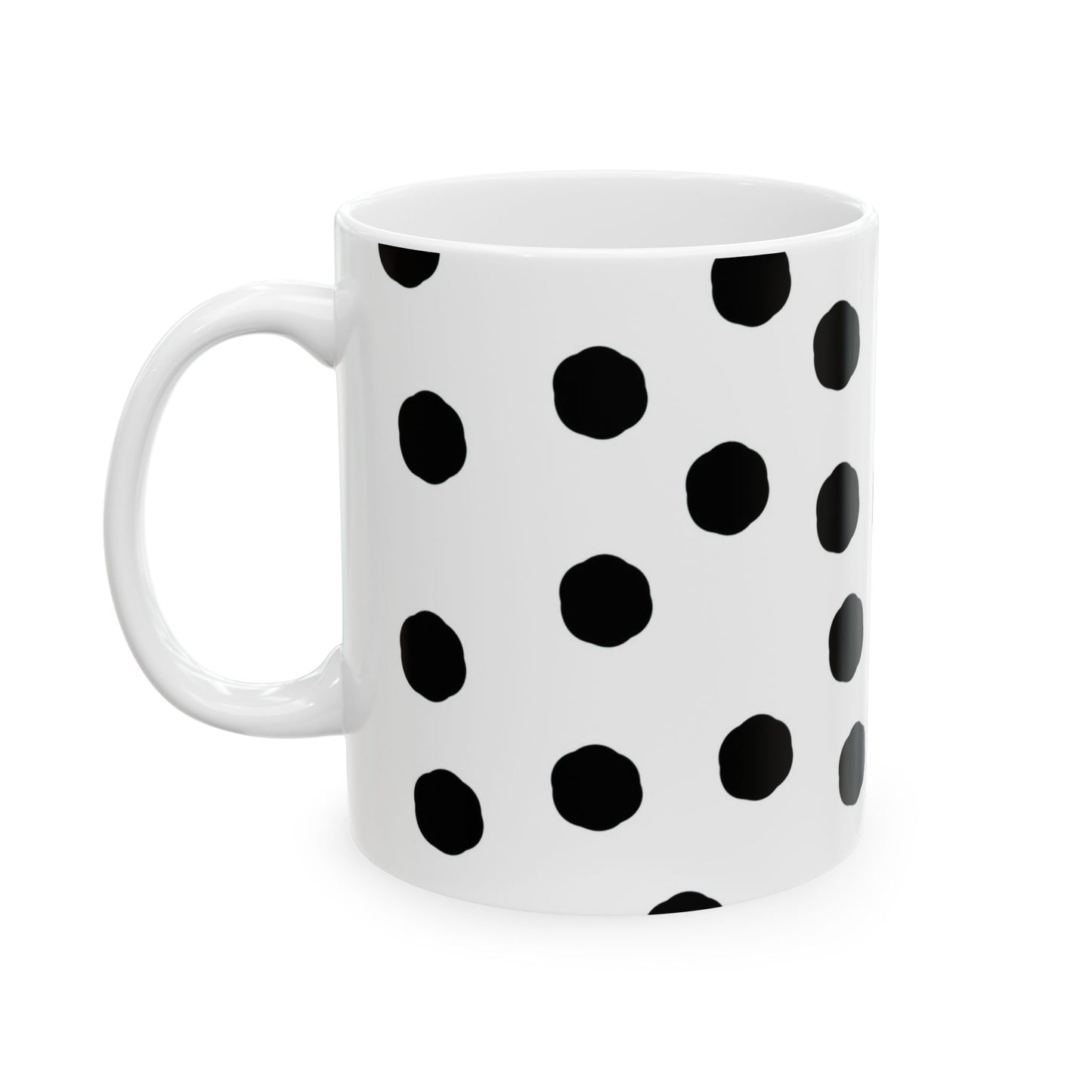 Jumbo Dots White / Black Cup