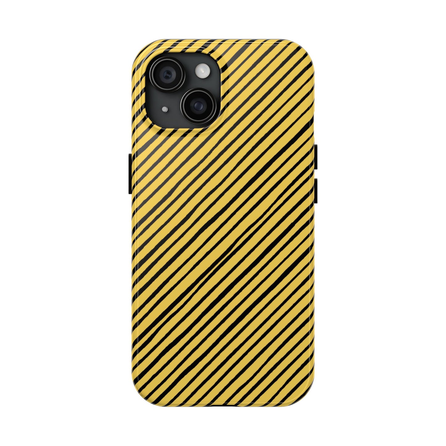Quirky Bias Stripe Yellow / Black Phone Case