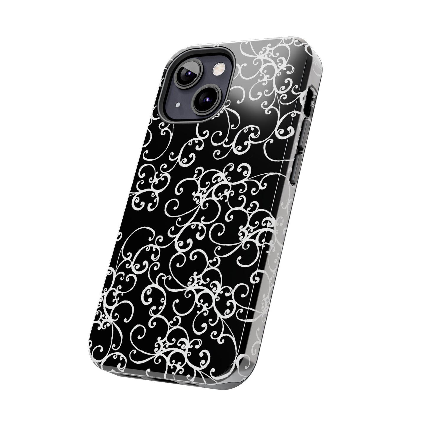 Elegant Scroll Black / White Phone Case