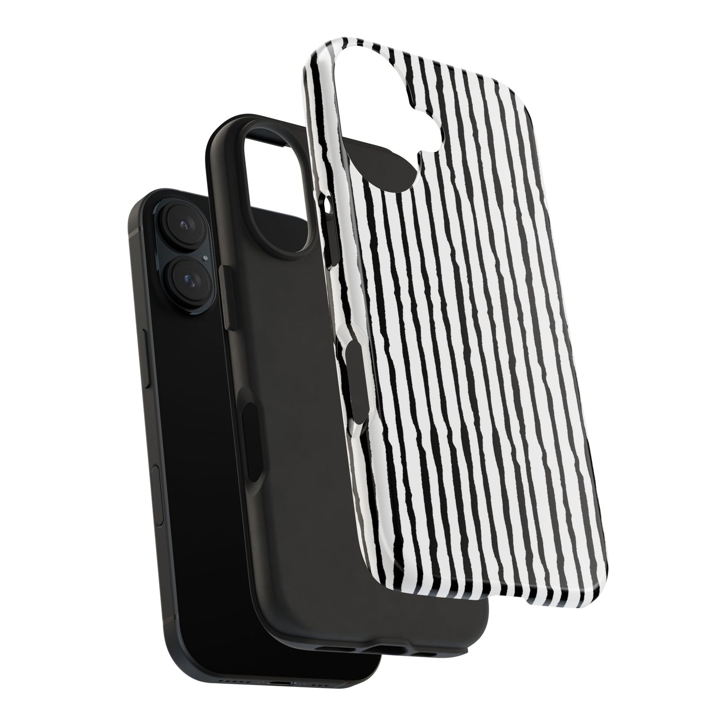 Sorta Stripe White / Black Phone Case