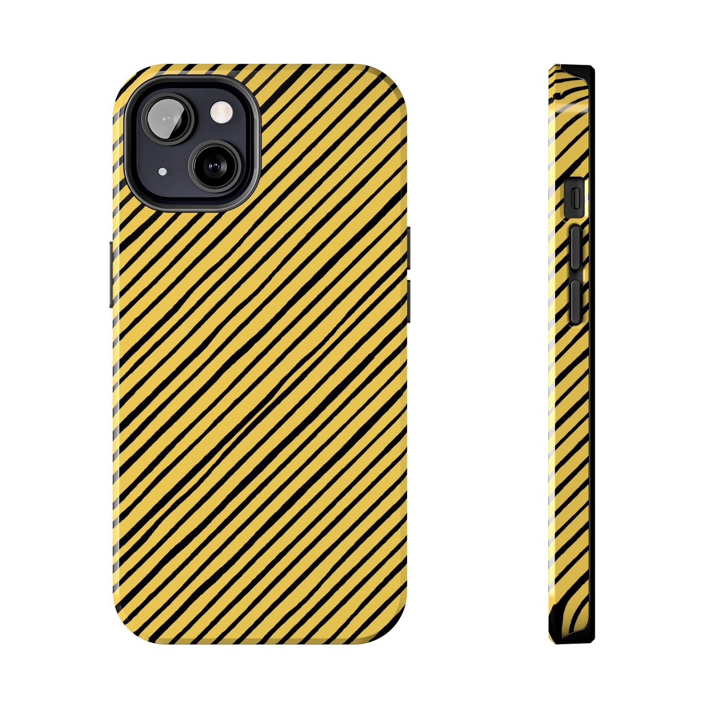 Quirky Bias Stripe Yellow / Black Phone Case