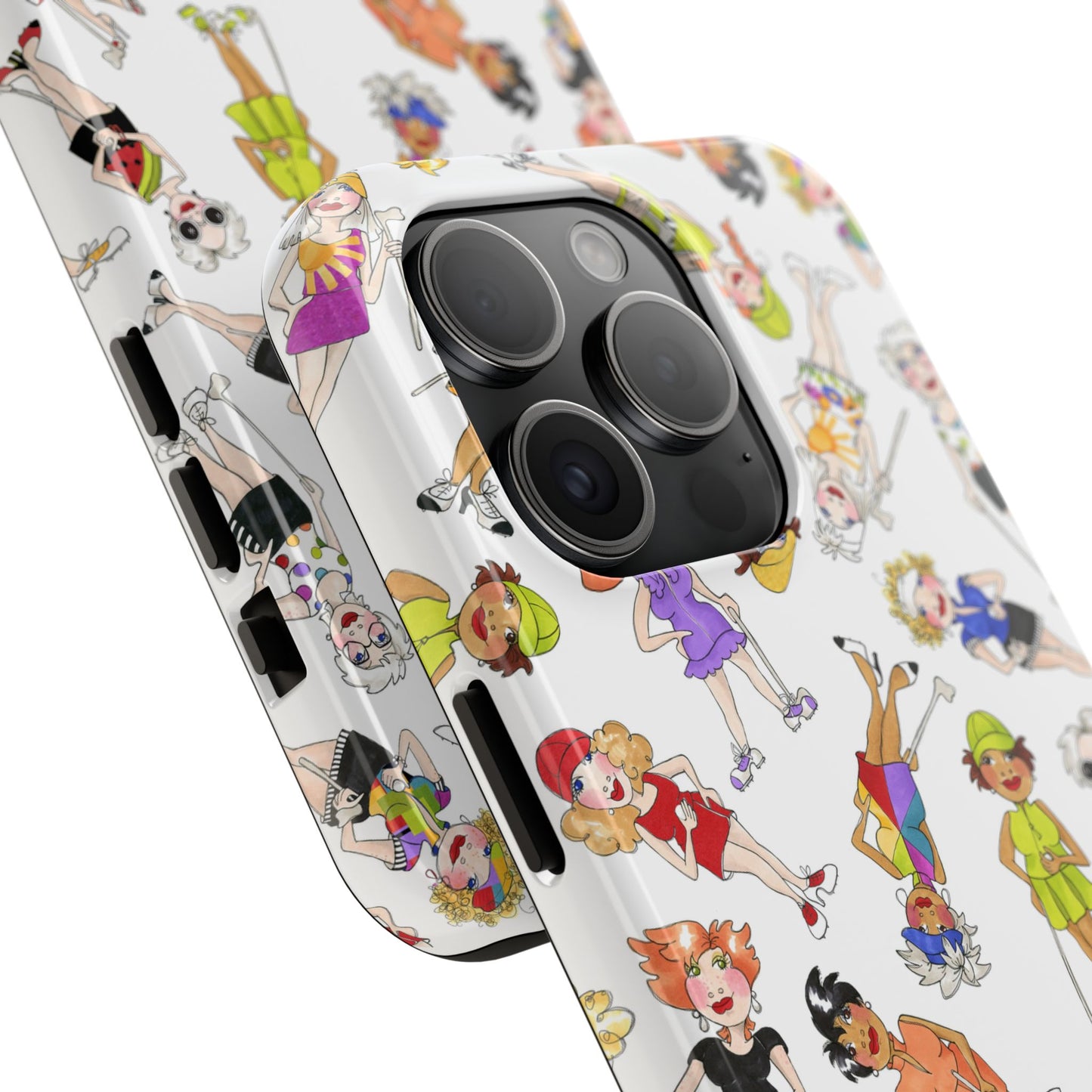 Tossed Golfer Girls White Phone Case