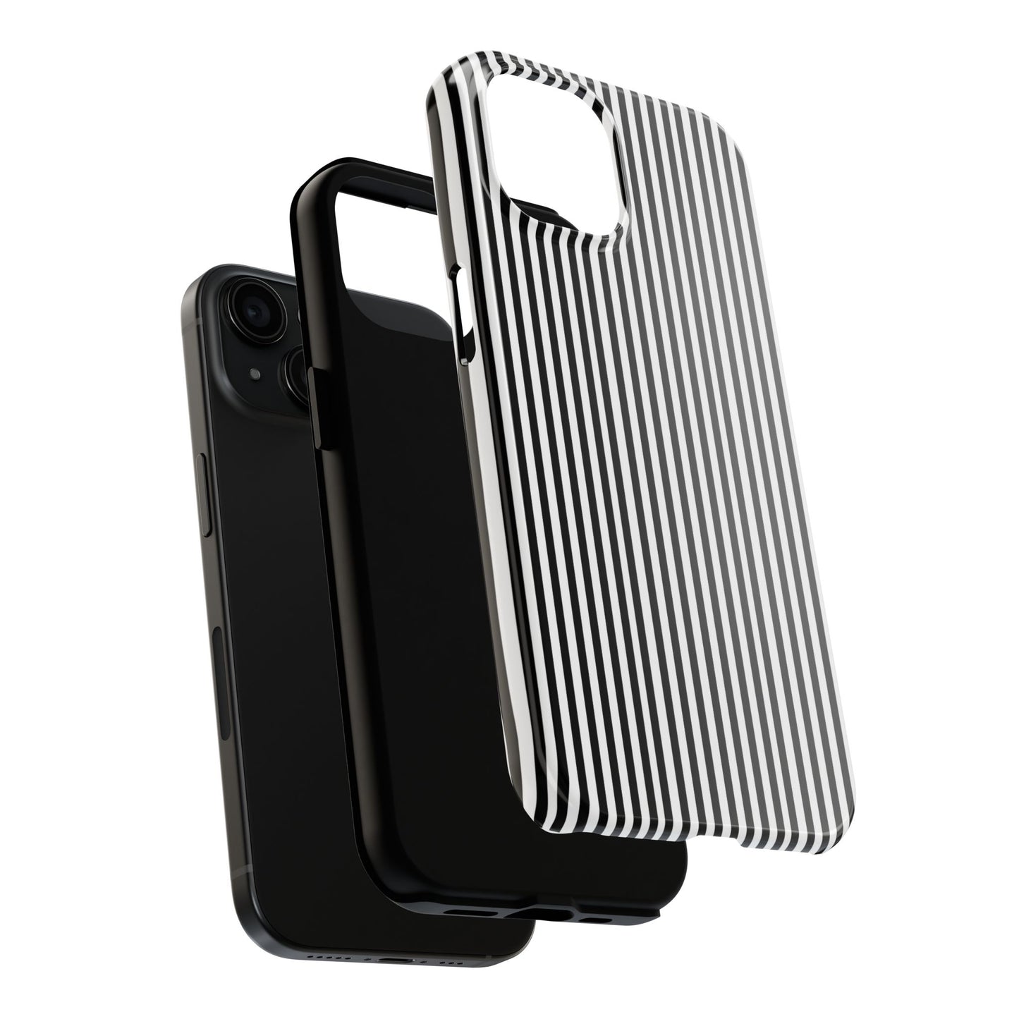 Stripe White / Black Phone Case