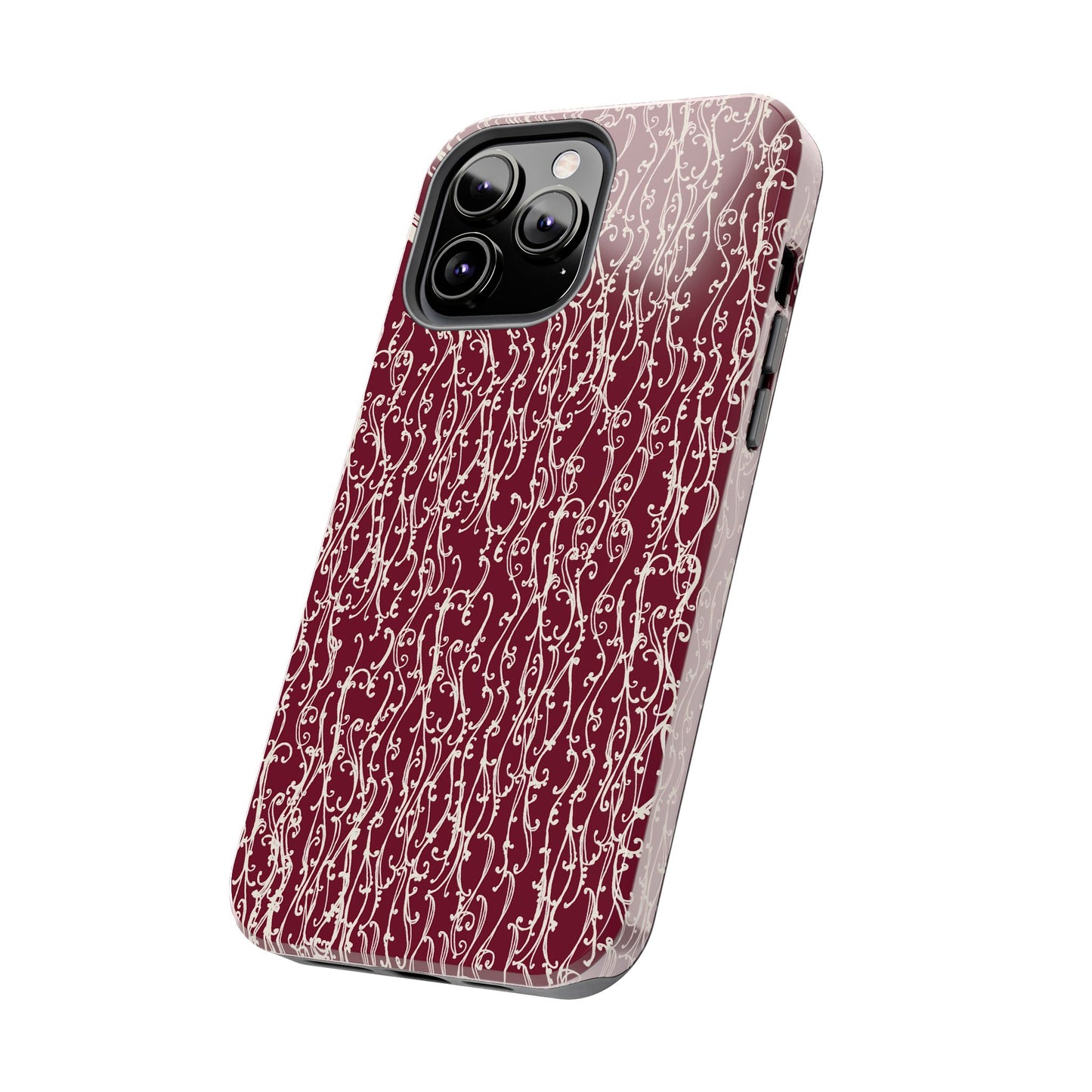 Swan Scroll Red / White Phone Case