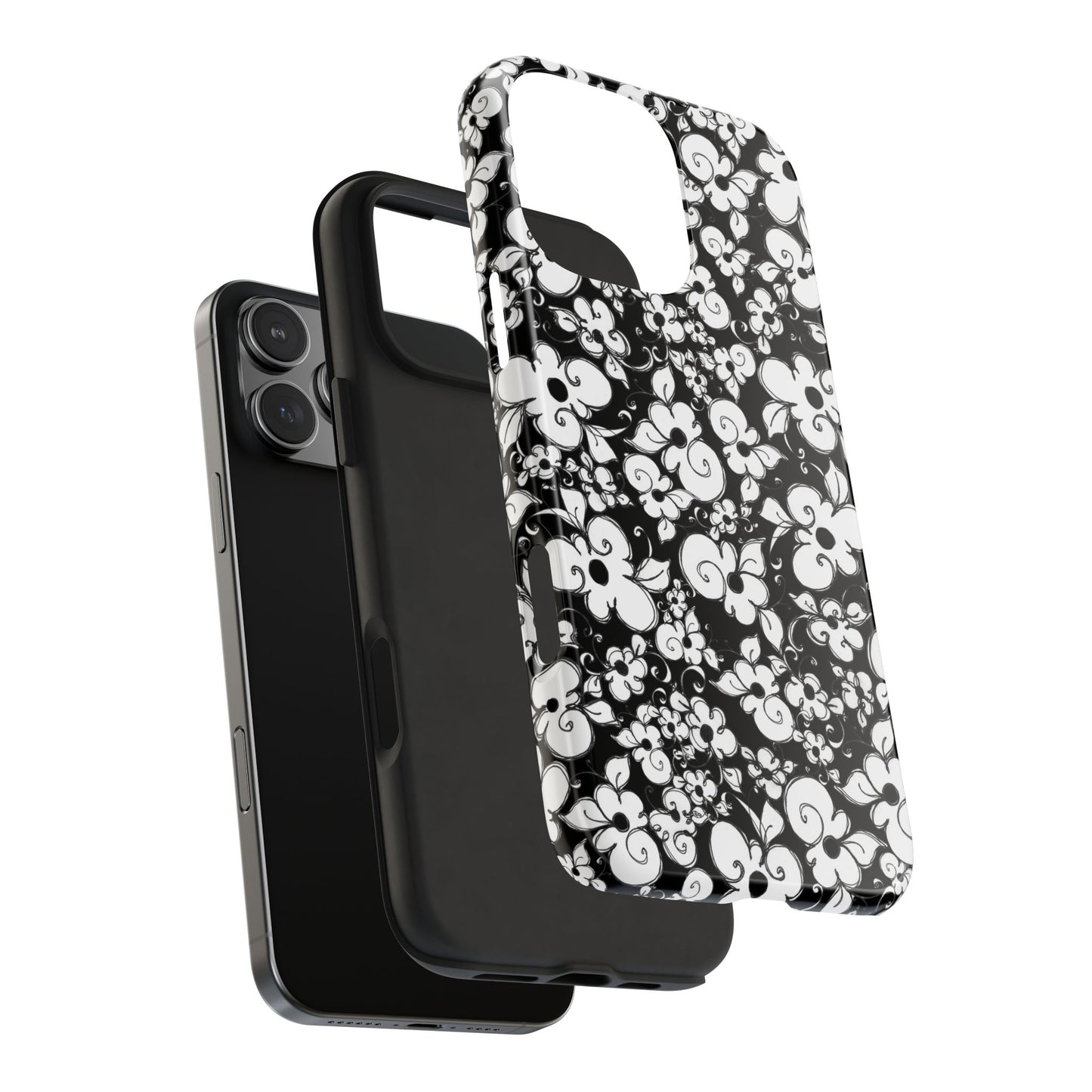 Dog Daisies Black Phone Case