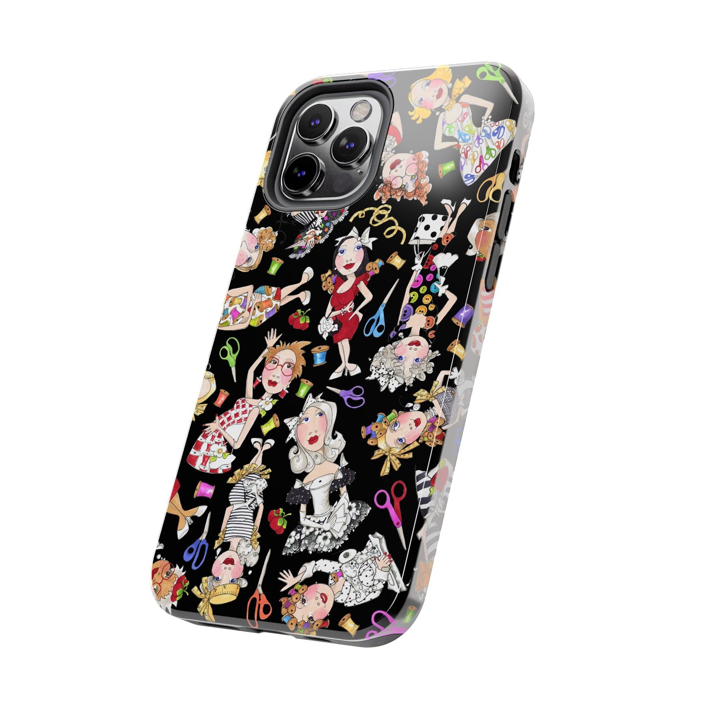 Sew Tossed Black Phone Case