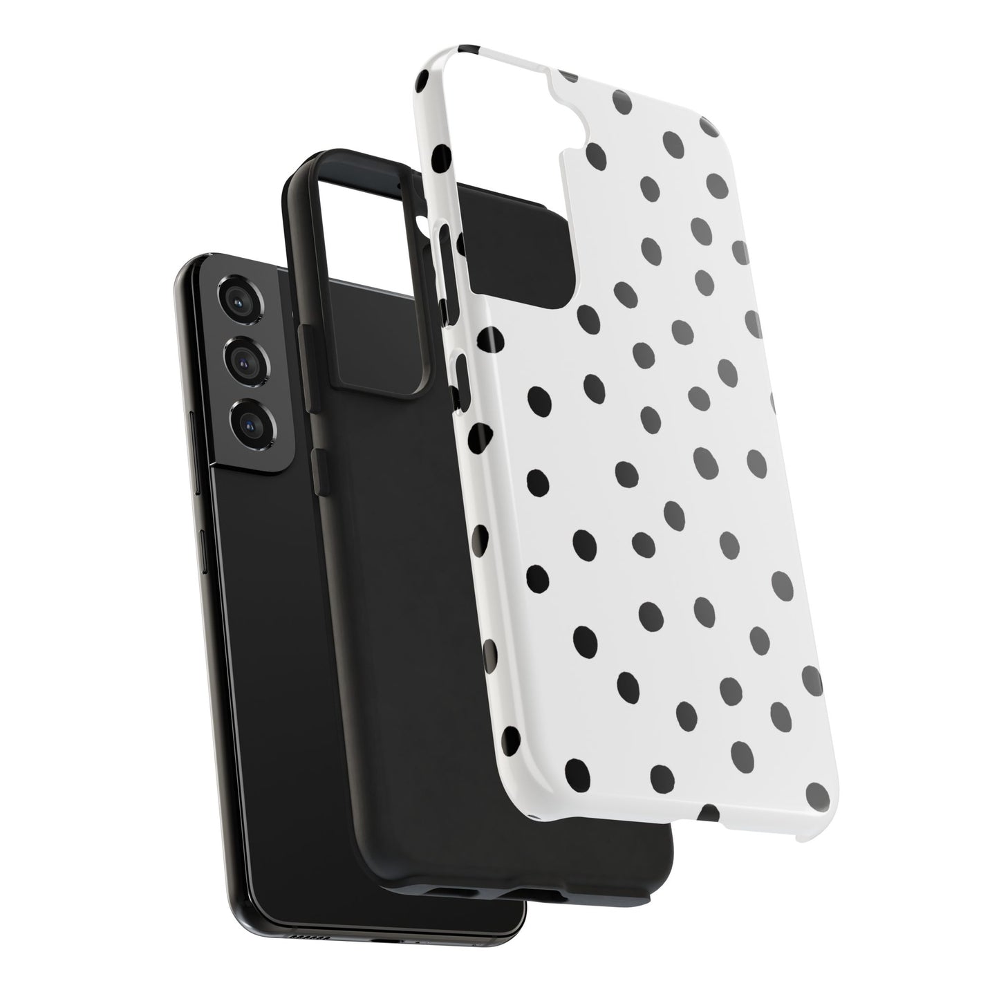 Dot White / Black Phone Case