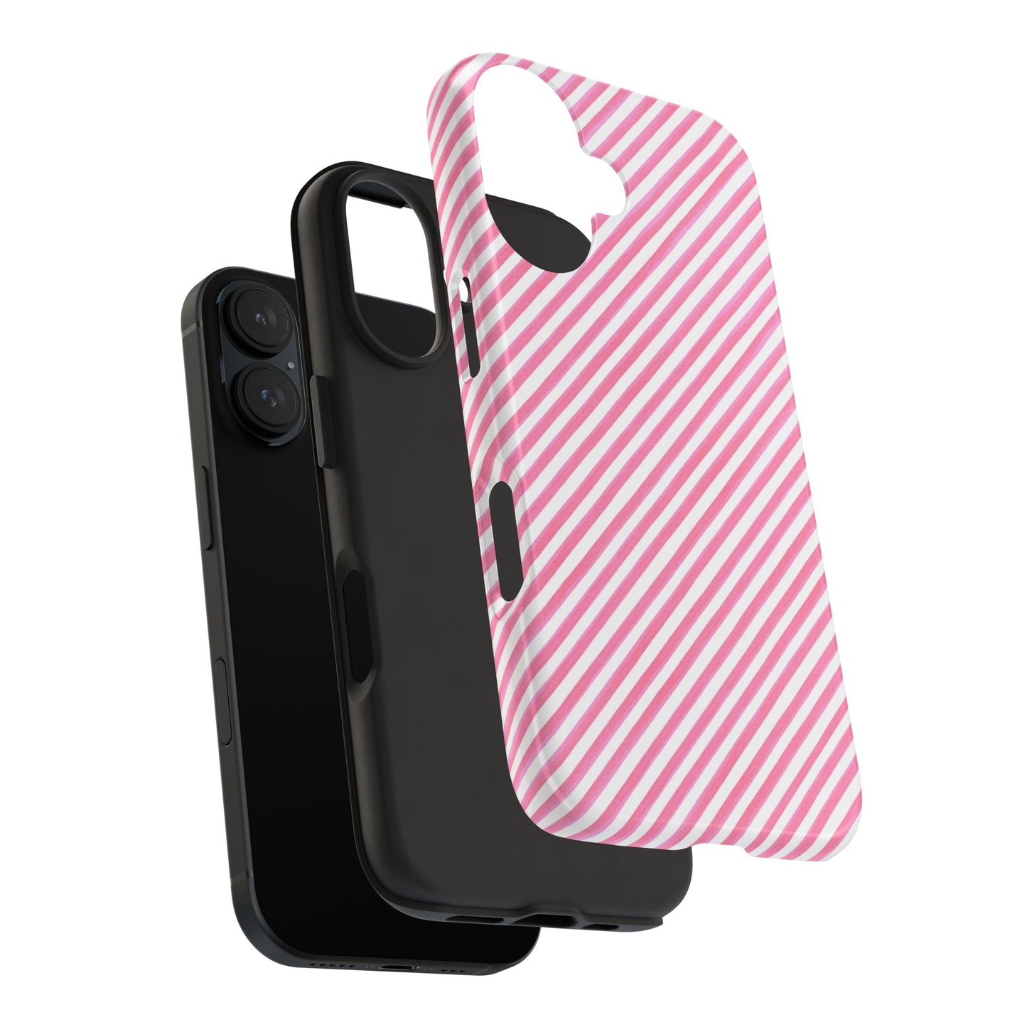 Bias Stripe Pink / White Phone Case