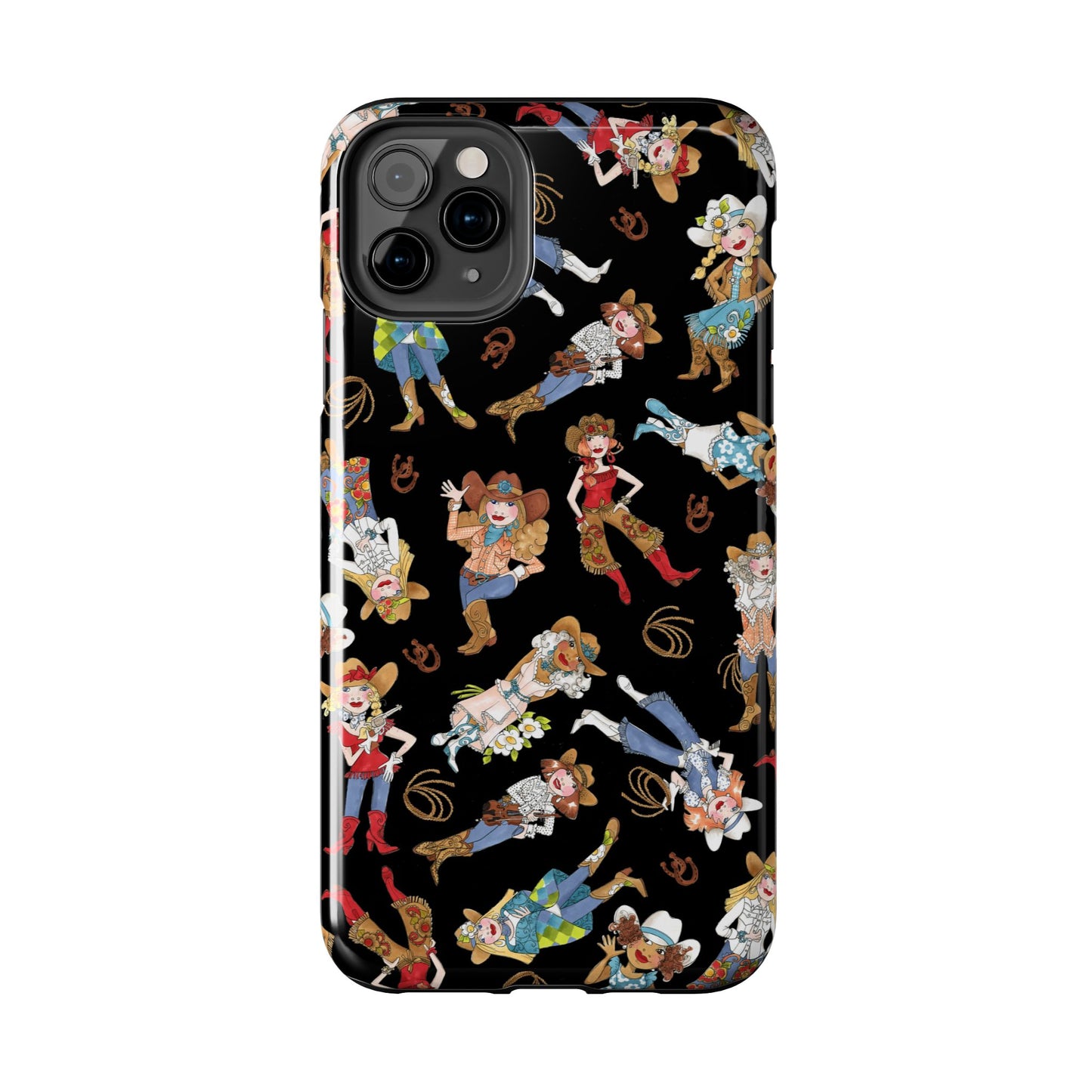 Tossed Cowgirls Black Phone Case