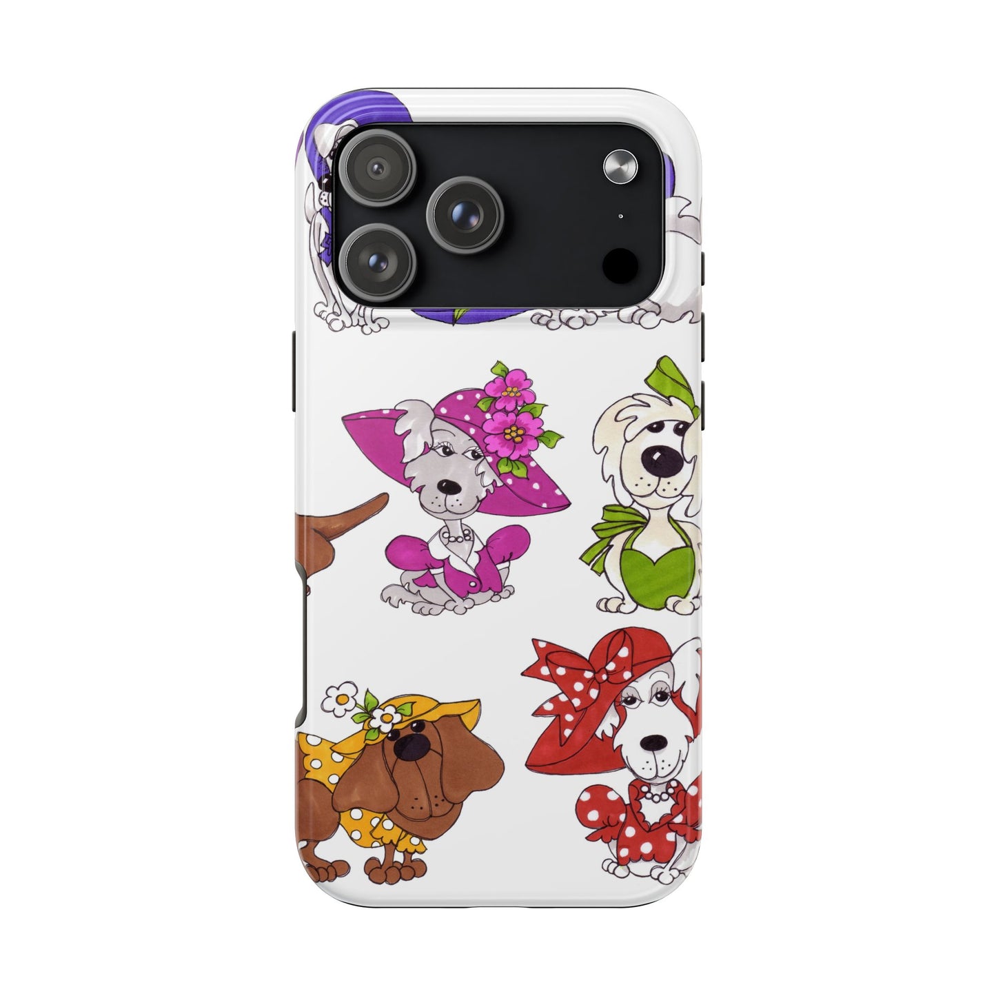 Fancy Dog Line Up White Phone Case