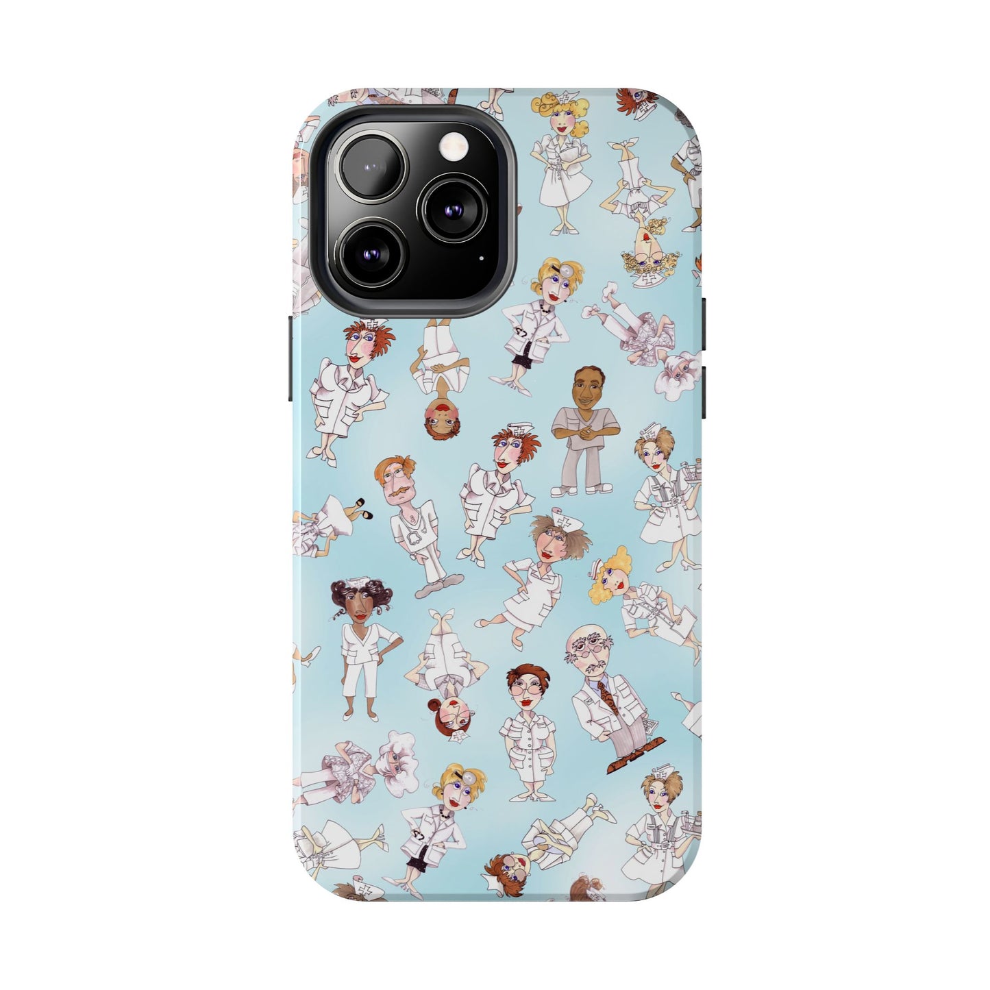 Tossed Nurses Aqua Phone Case